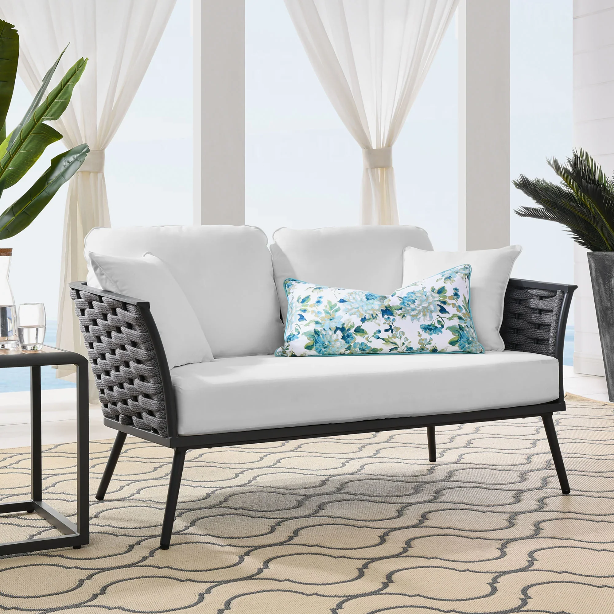 Stance Outdoor Patio Aluminum Loveseat - Image 2