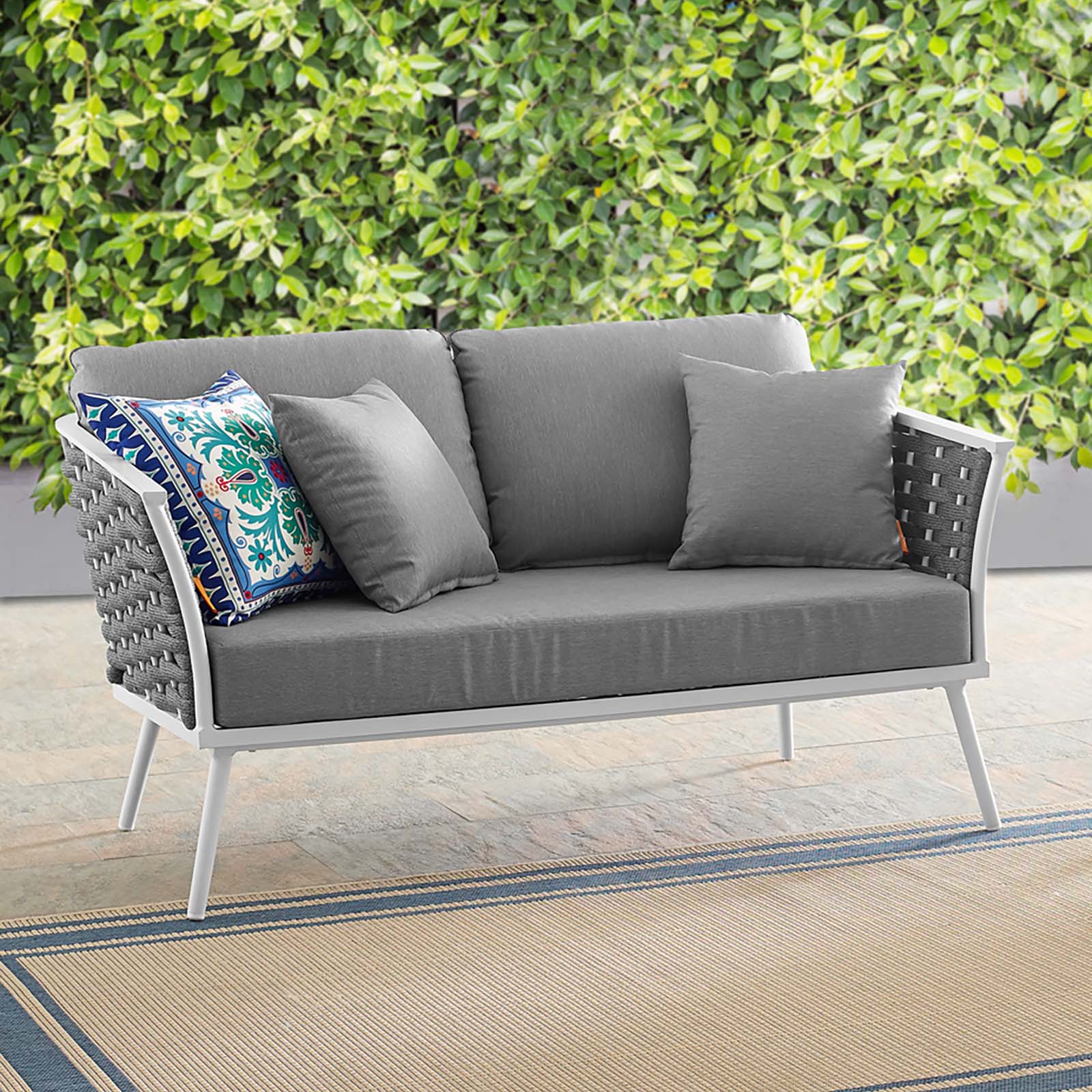Stance Outdoor Patio Aluminum Loveseat - Image 9