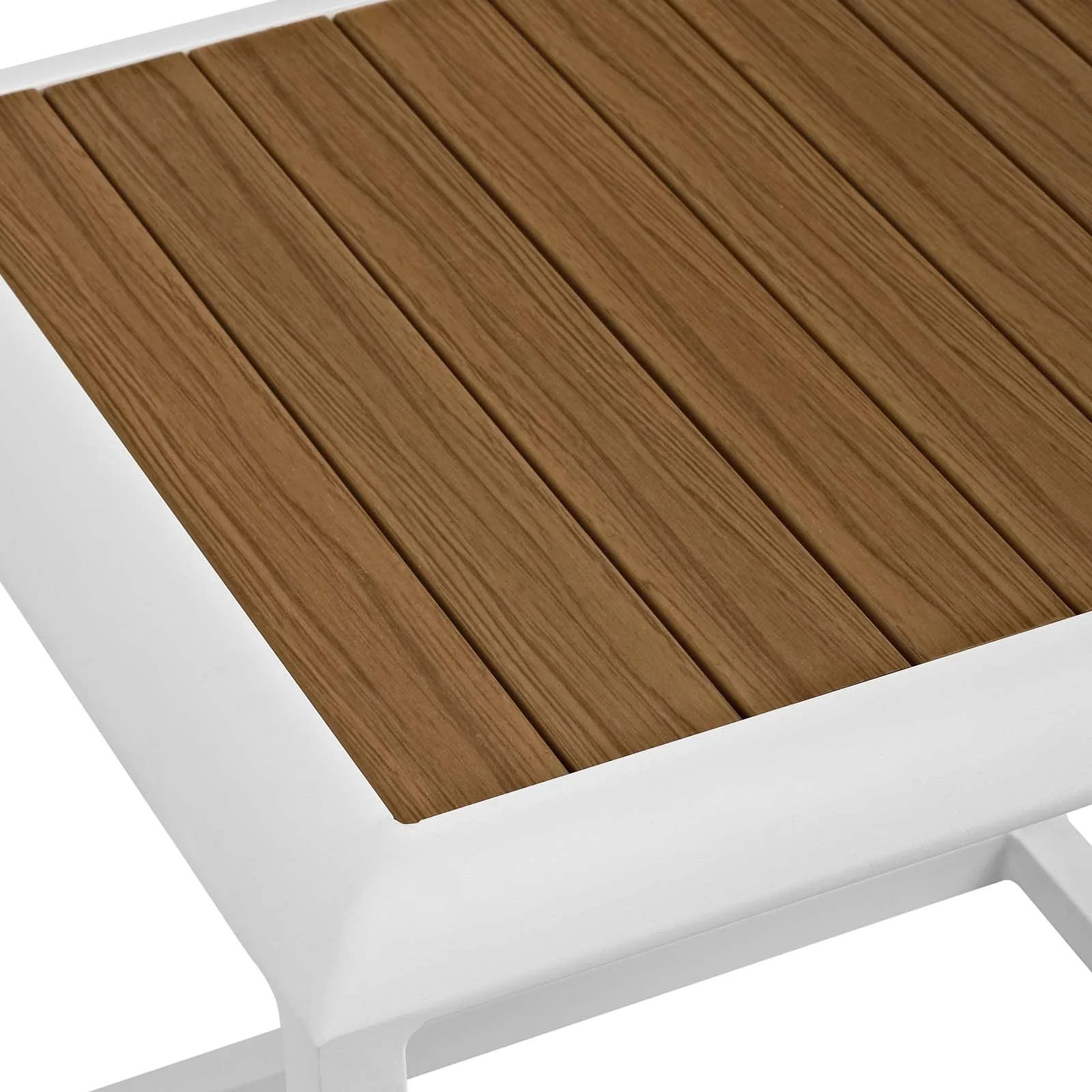 Stance Outdoor Patio Aluminum Side Table in White Natural - Image 5