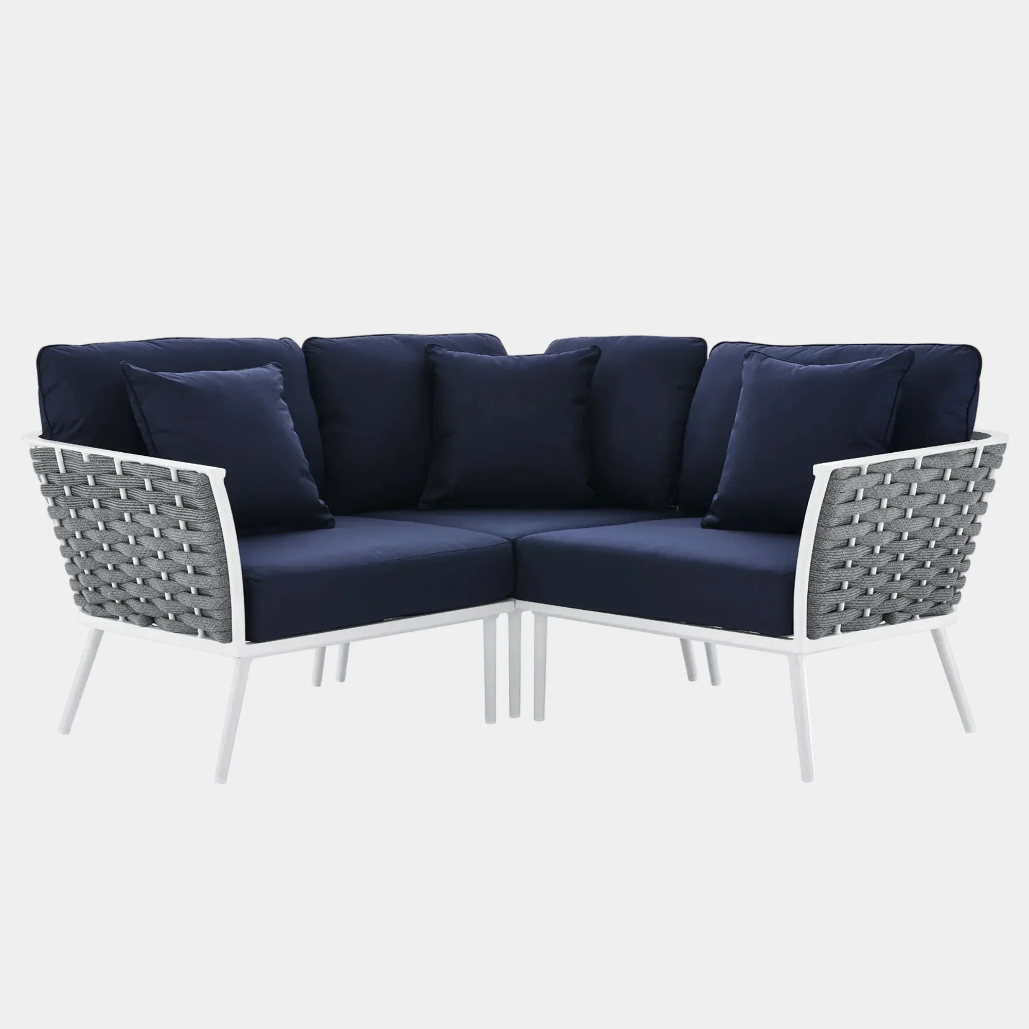 Stance Outdoor Patio Aluminum Small Sectional Sofa - Image 14