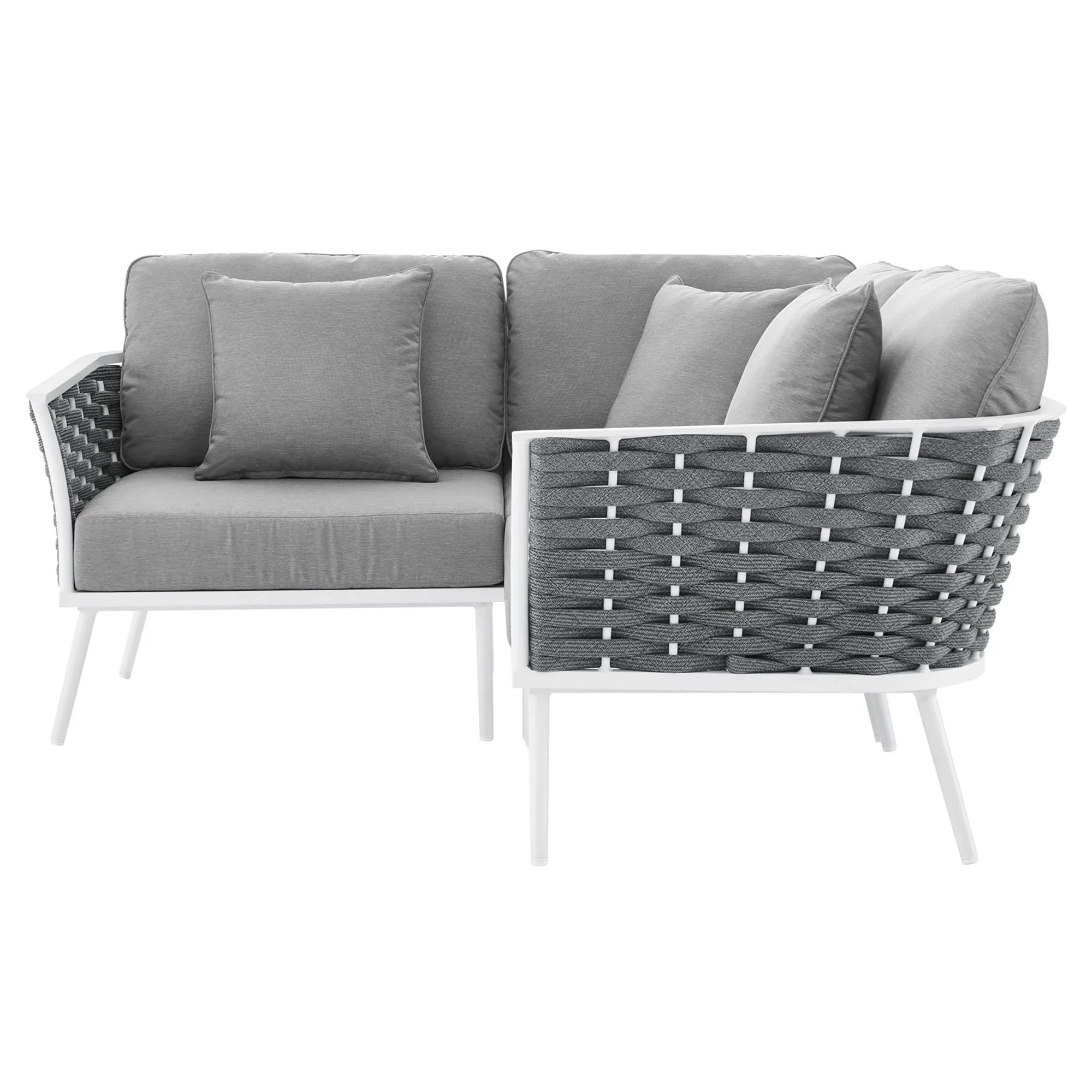 Stance Outdoor Patio Aluminum Small Sectional Sofa - Image 4