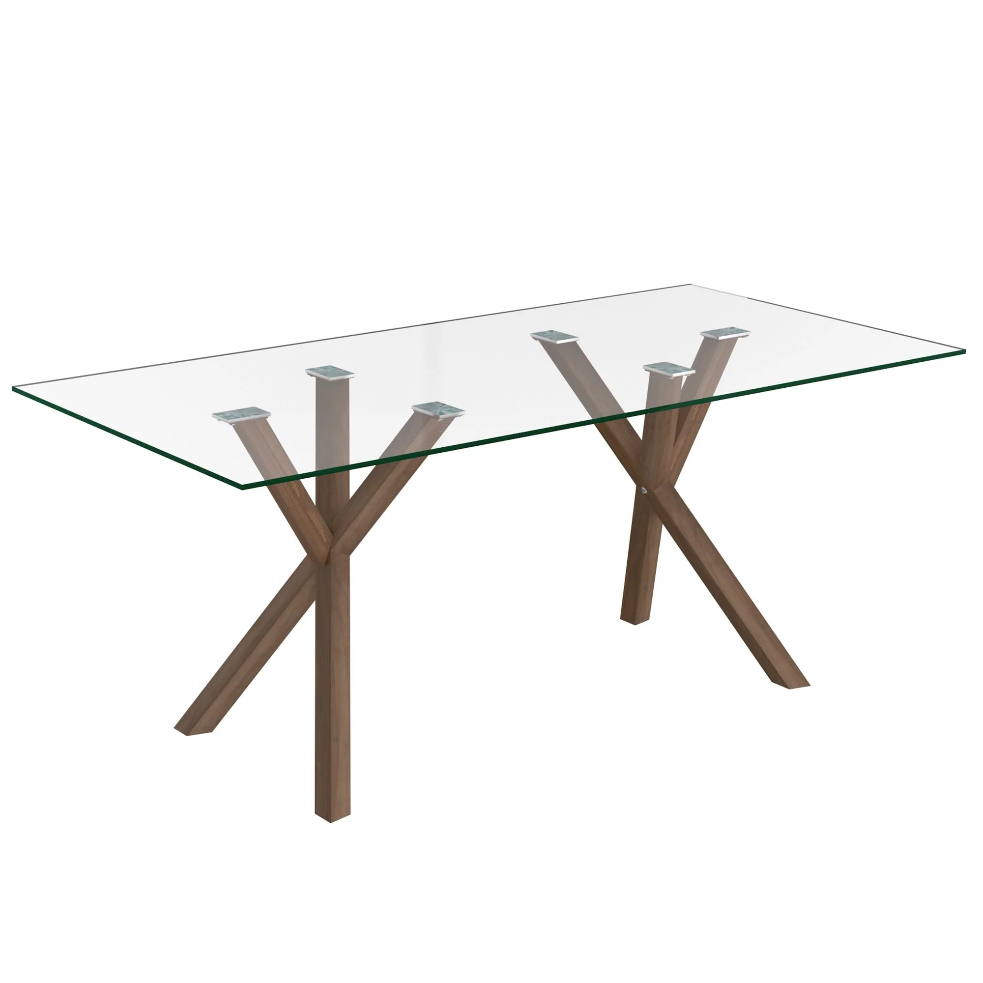 Stark/Koda 7pc Dining Set in Walnut Table with Beige Chair - Image 3