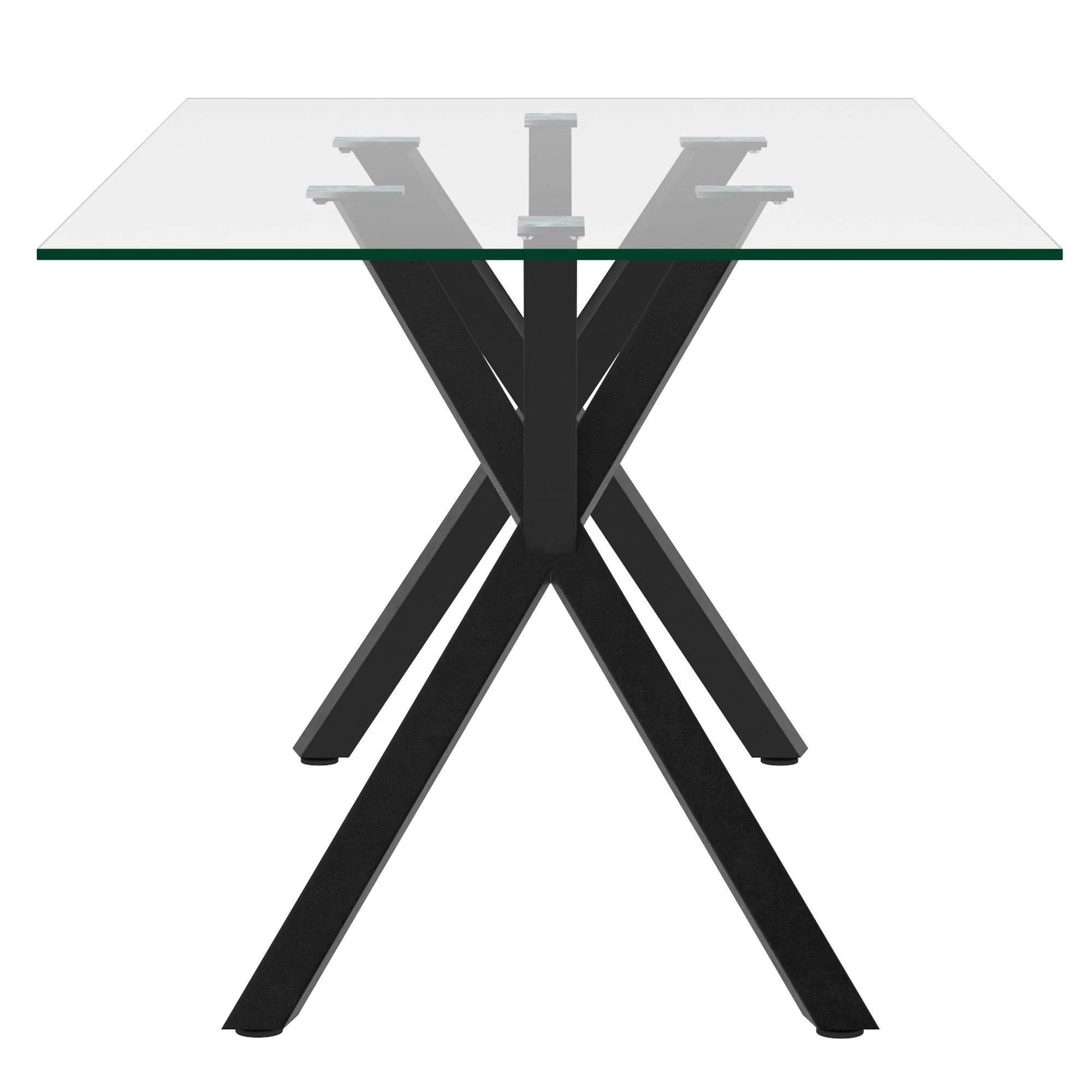 Stark/Venice 7pc Dining Set in Black with Beige Chair - Image 4