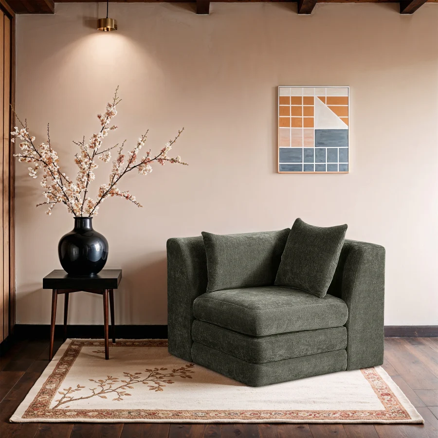 Stellar Chenille Fabric Upholstered Modular Accent Chair - Image 10