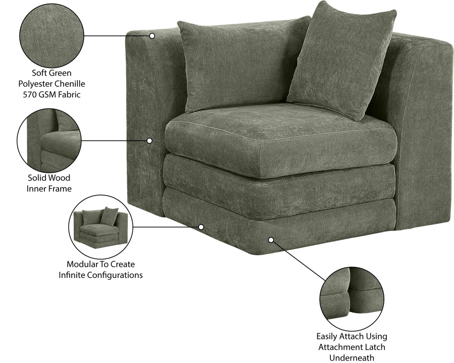 Stellar Chenille Fabric Upholstered Modular Accent Chair - Image 16