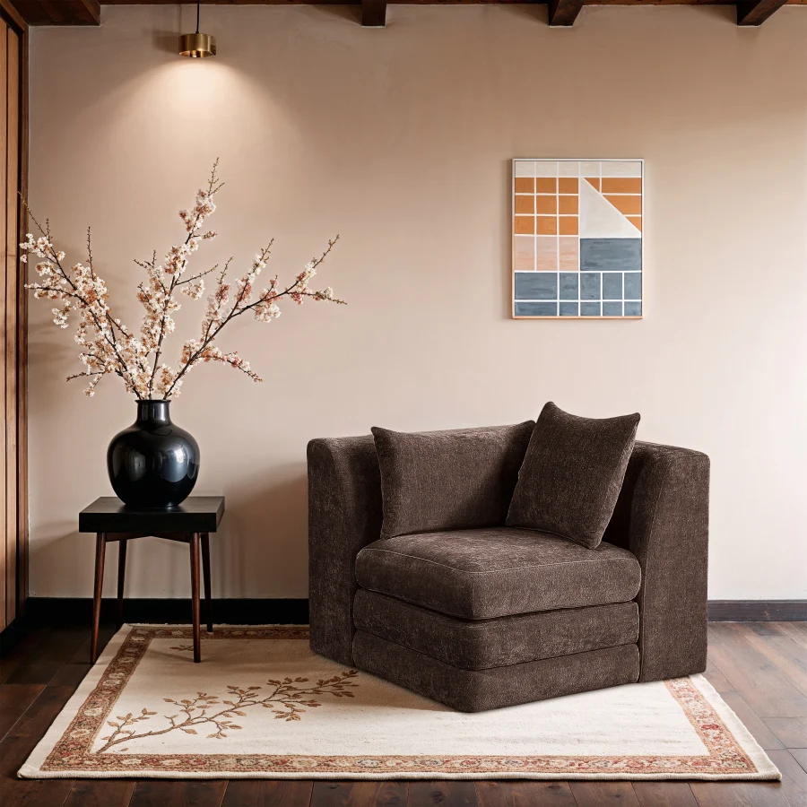Stellar Chenille Fabric Upholstered Modular Accent Chair - Image 18