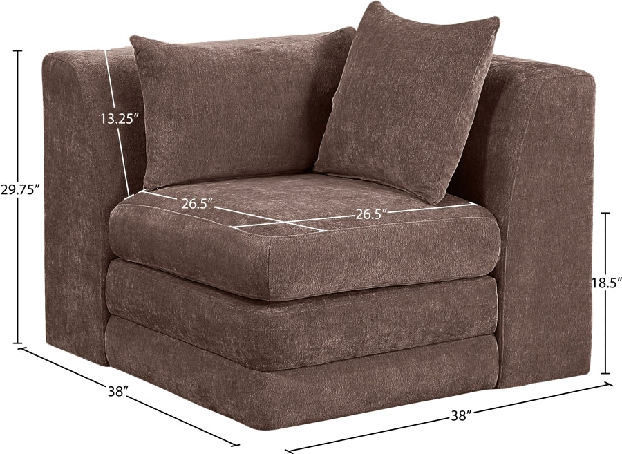 Stellar Chenille Fabric Upholstered Modular Accent Chair - Image 23