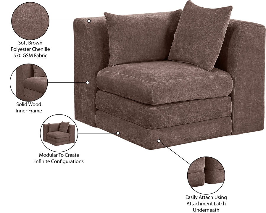 Stellar Chenille Fabric Upholstered Modular Accent Chair - Image 24
