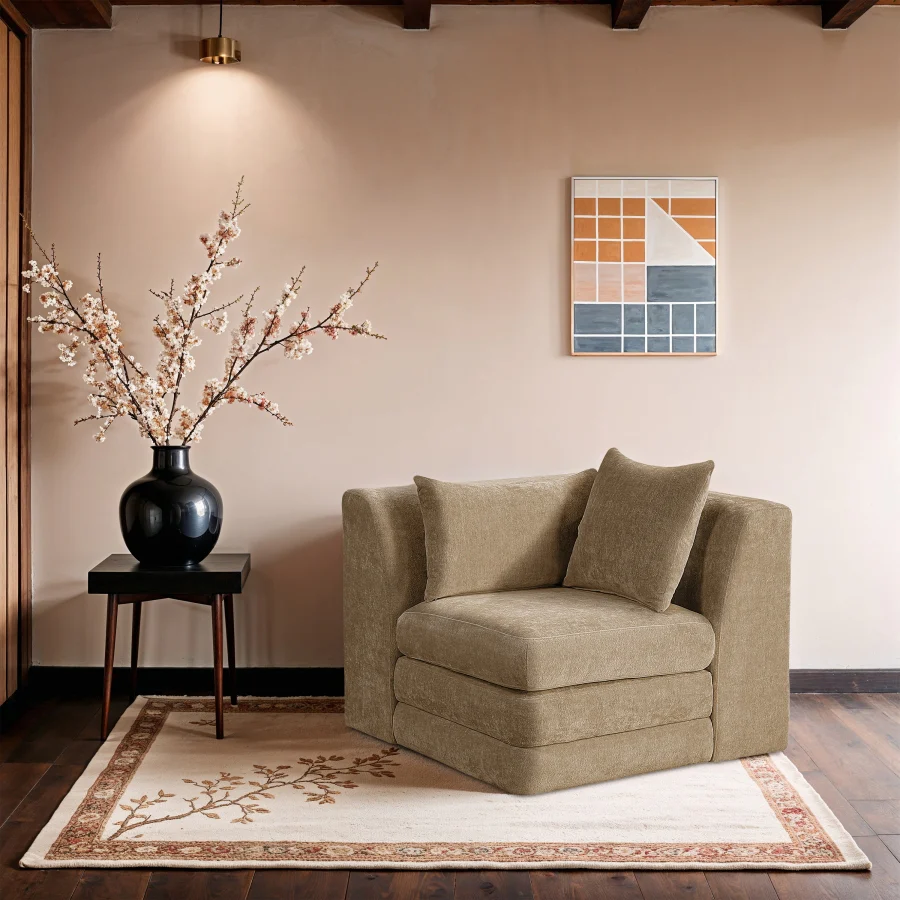 Stellar Chenille Fabric Upholstered Modular Accent Chair - Image 26