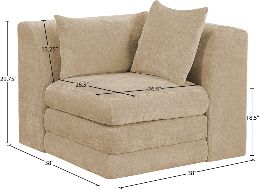 Stellar Chenille Fabric Upholstered Modular Accent Chair - Image 31