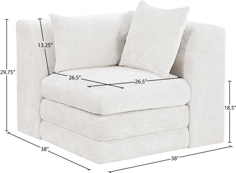 Stellar Chenille Fabric Upholstered Modular Accent Chair - Image 7