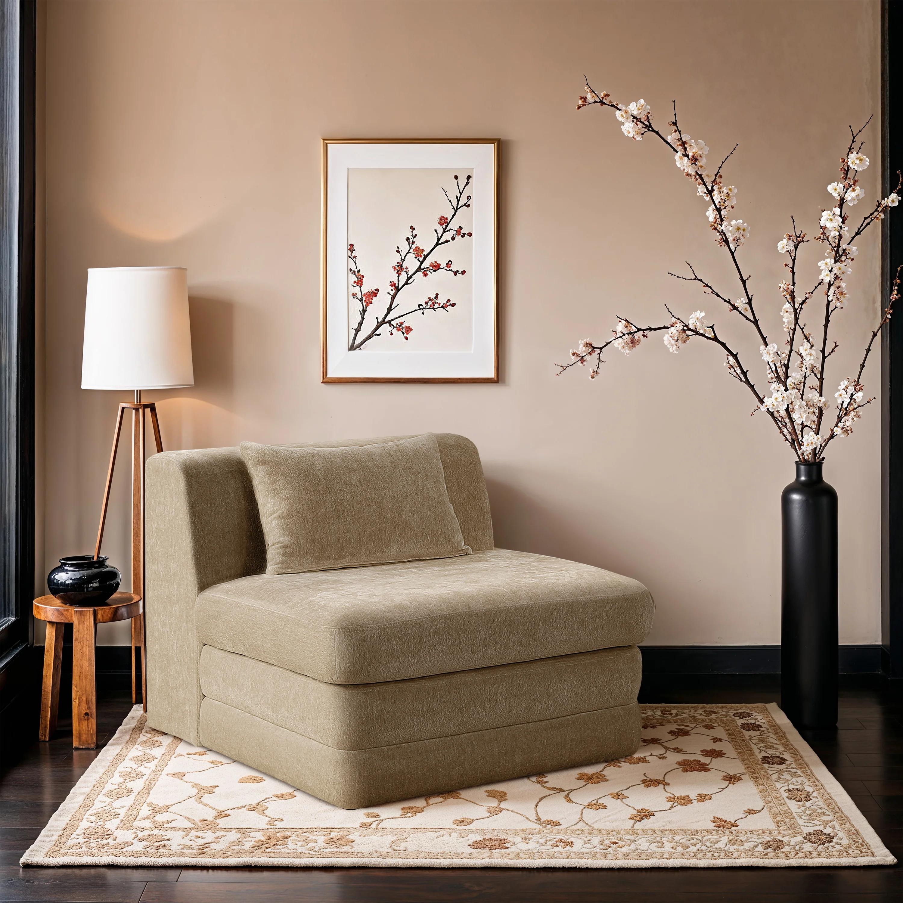 Stellar Chenille Fabric Upholstered Modular Accent Chair - Image 29