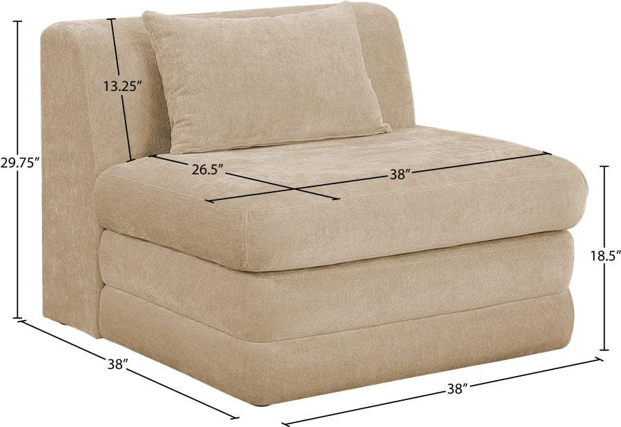 Stellar Chenille Fabric Upholstered Modular Accent Chair - Image 35