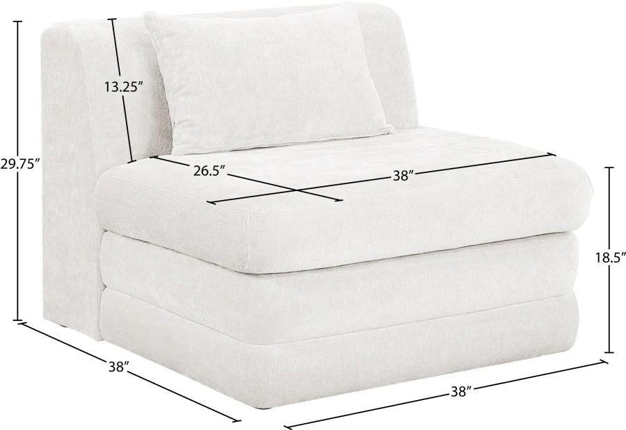 Stellar Chenille Fabric Upholstered Modular Accent Chair - Image 8