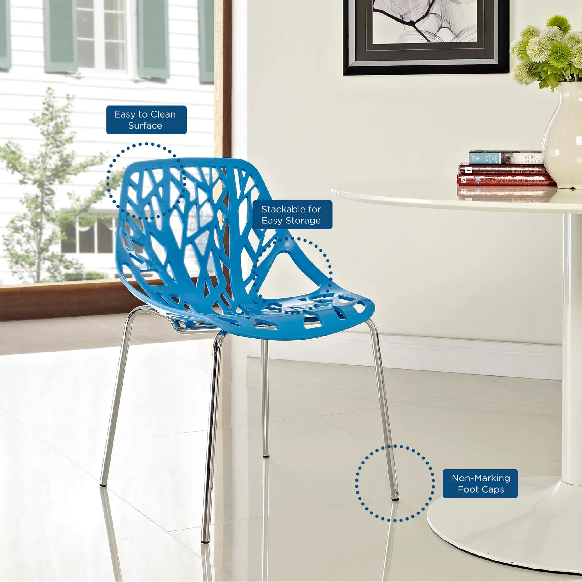 Stencil Dining Side Chair Set of 4 - Image 4