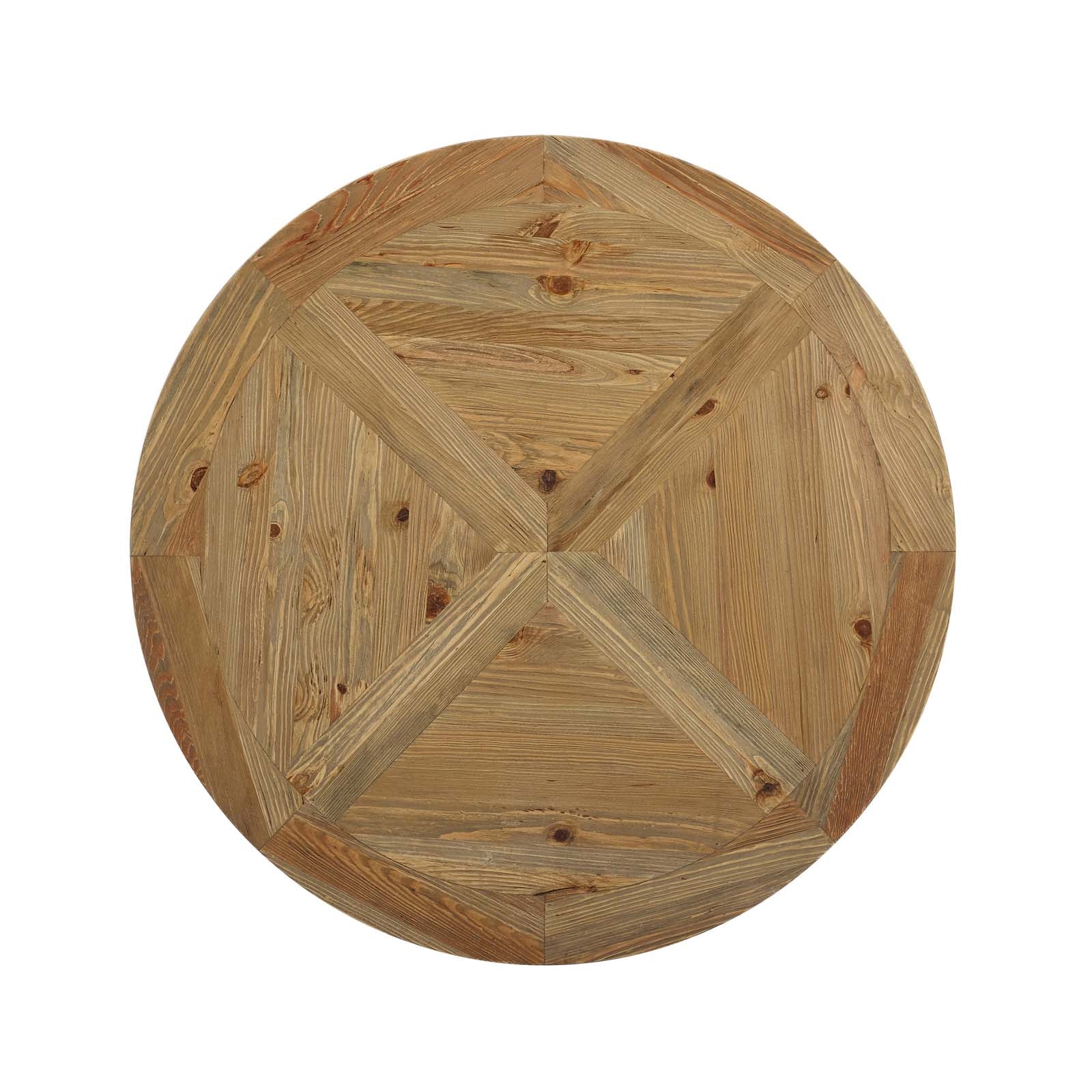 Stitch 47" Round Pine Wood Dining Table in Brown - Image 3