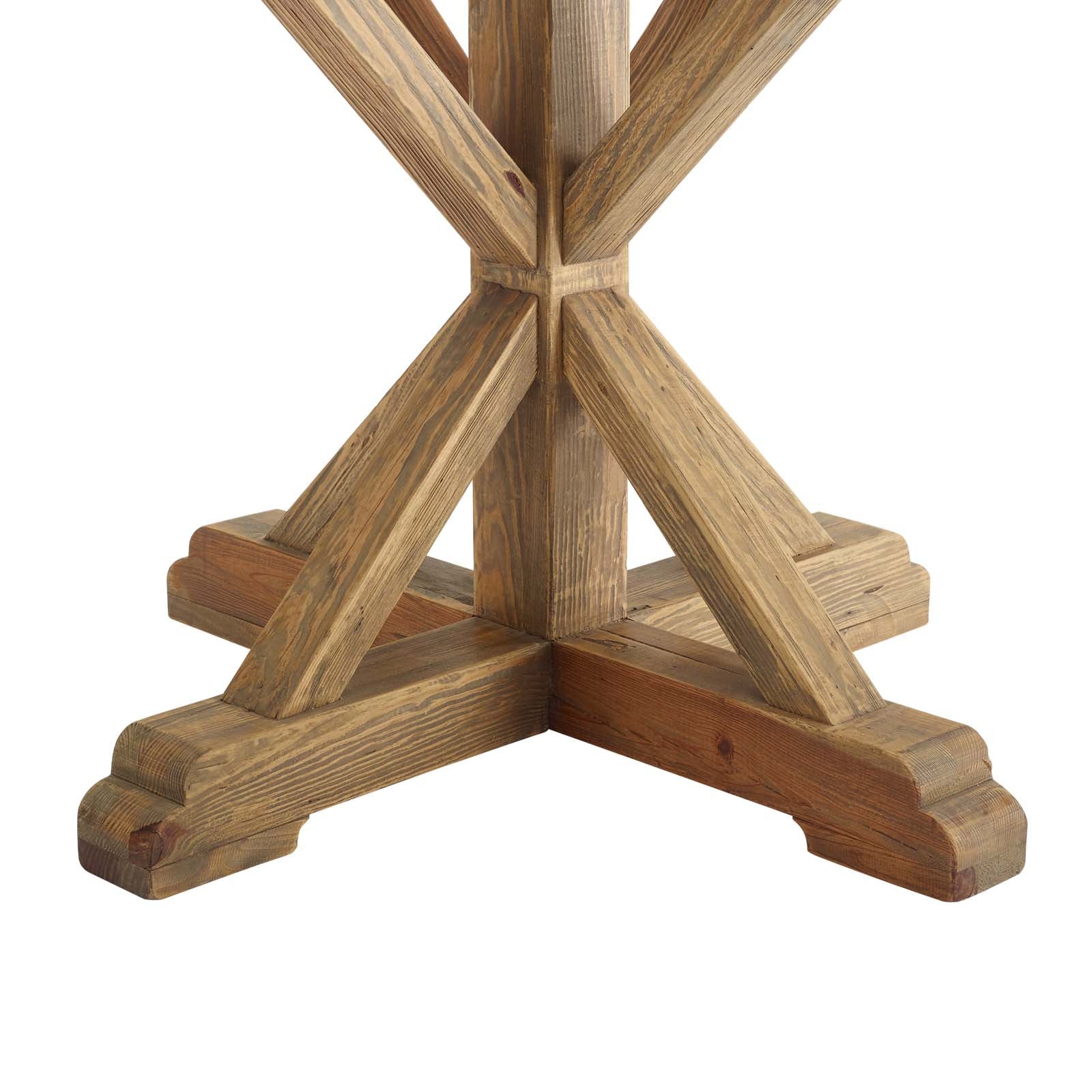 Stitch 47" Round Pine Wood Dining Table in Brown - Image 4