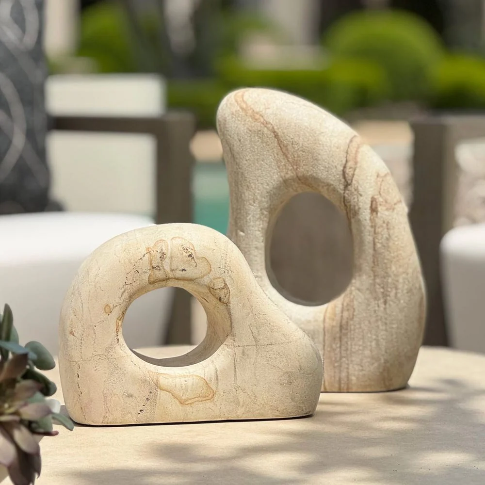 Stone Flow Outdoor Sculptures, S/2 - Image 2