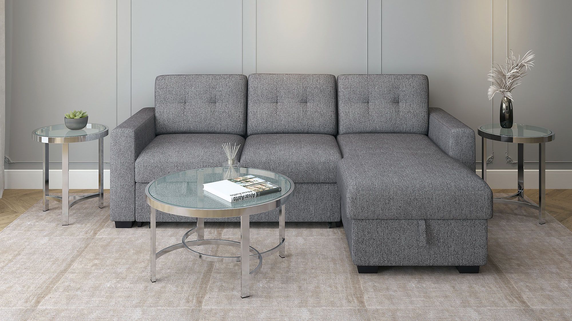 Strata Accent Table in Chrome - Image 3