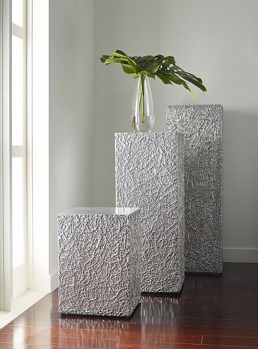 String Theory Pedestal, Silver Leaf, LG - Image 2