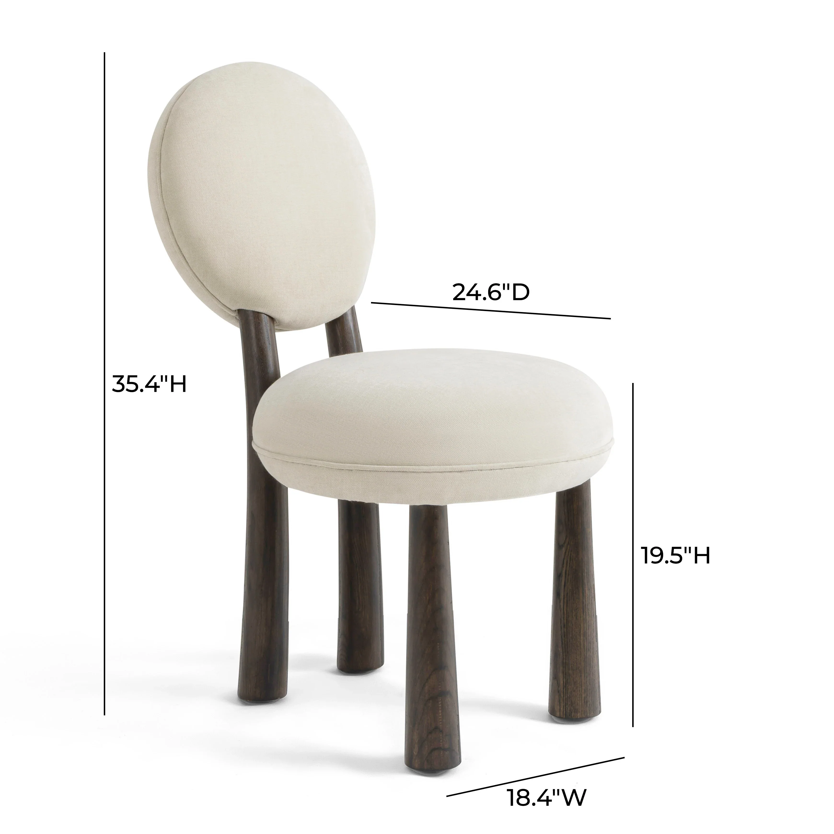 Sulley Cream Performance Chenille Dining Chair - Image 5