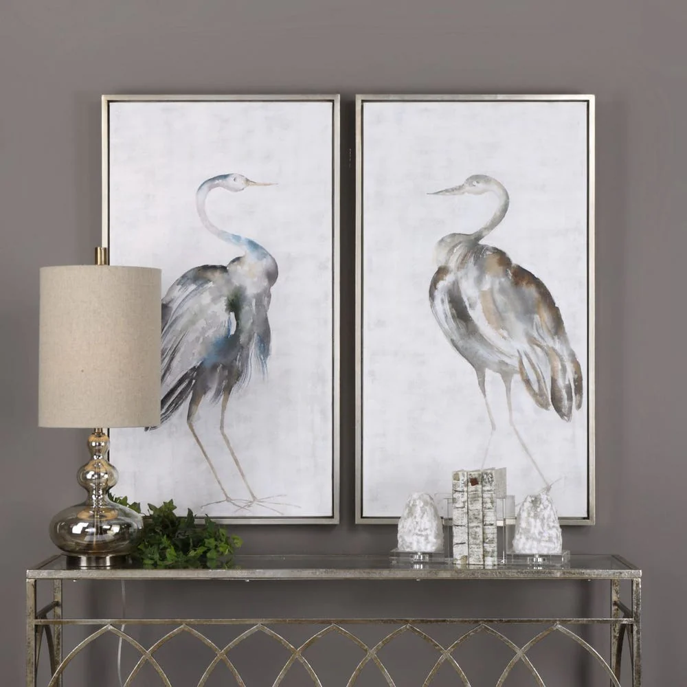 Summer Birds Hand Painted Canvases, S/2 - Image 2