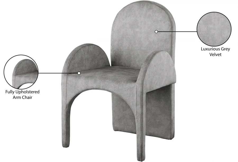 Summer Velvet Upholstered Dining Arm Chair - Image 17