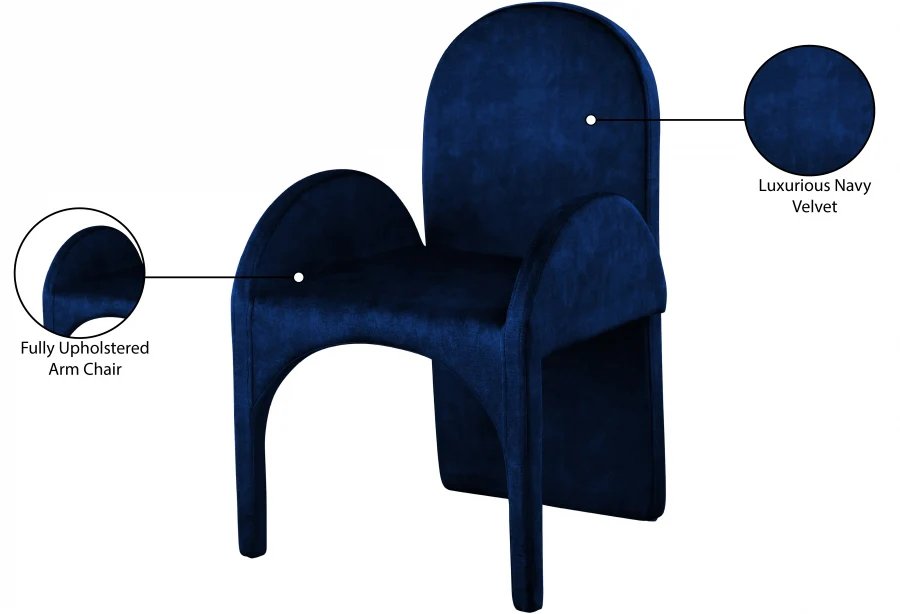 Summer Velvet Upholstered Dining Arm Chair - Image 25