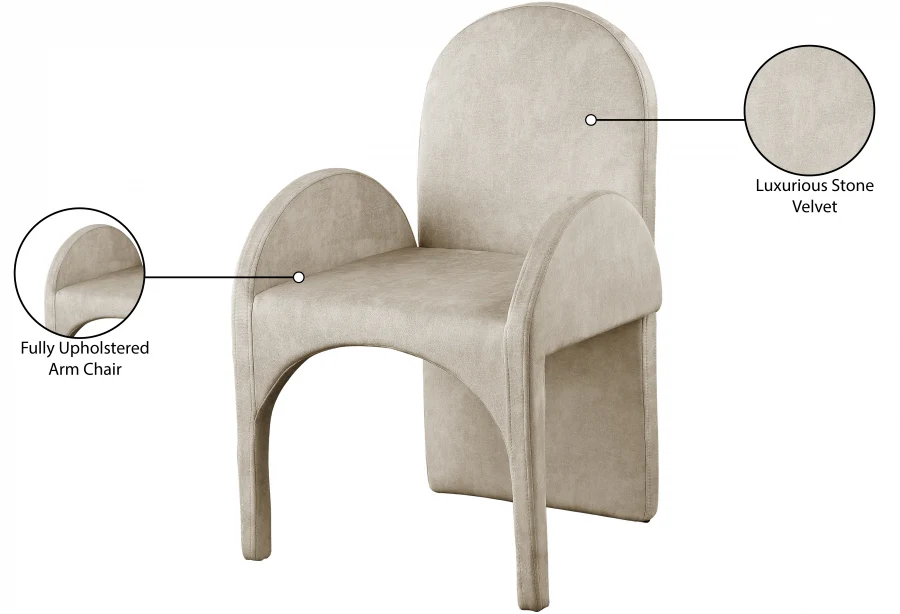 Summer Velvet Upholstered Dining Arm Chair - Image 50