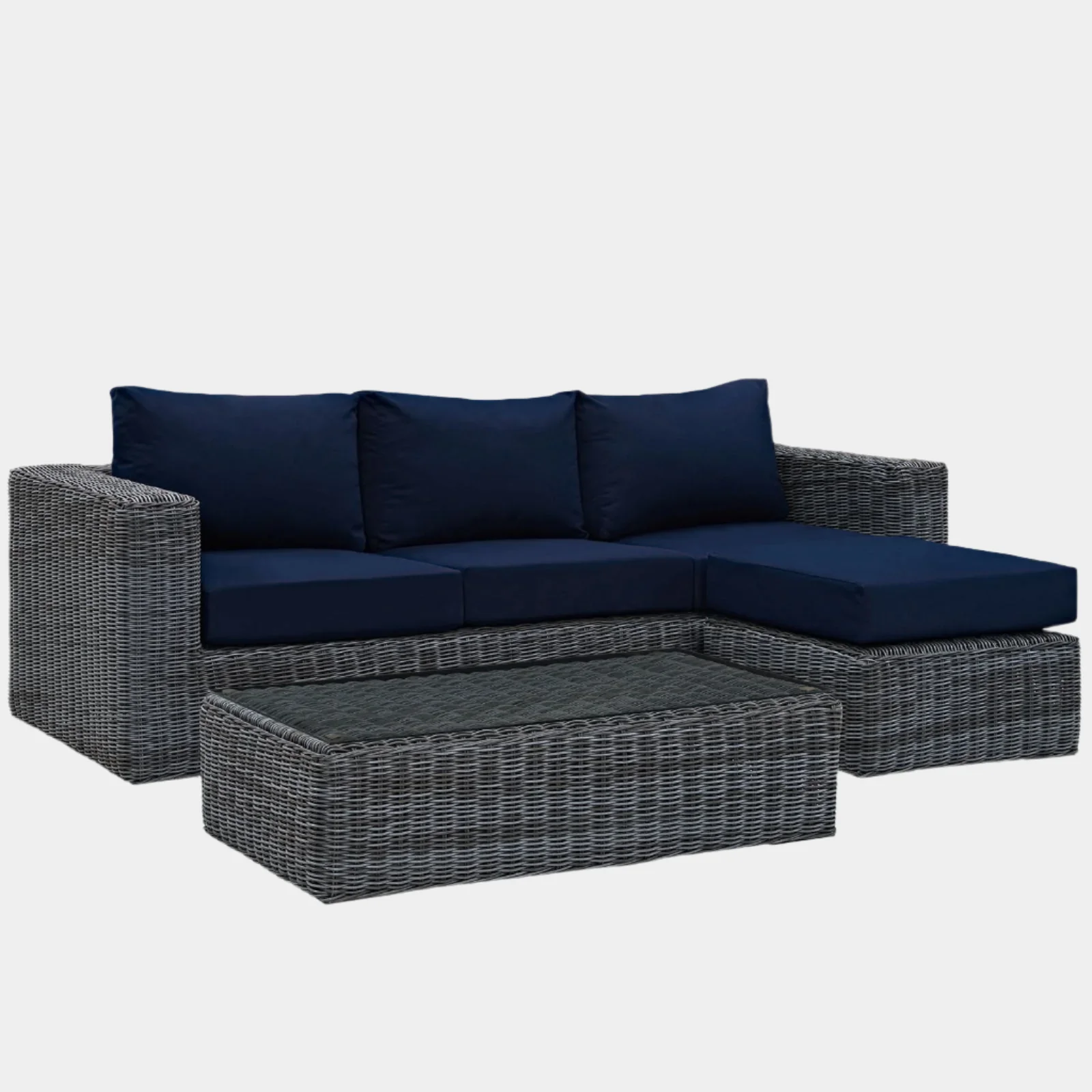 Summon 3 Piece Outdoor Patio Sunbrella® Sectional Set - Image 6