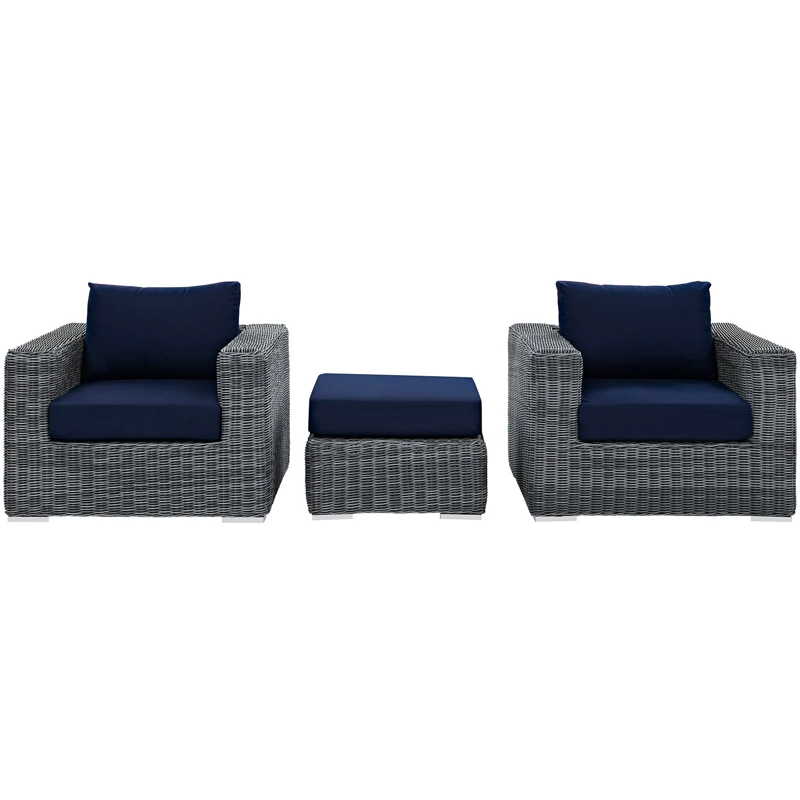 Summon 3 Piece Outdoor Patio Sunbrella® Sectional Set - Image 4