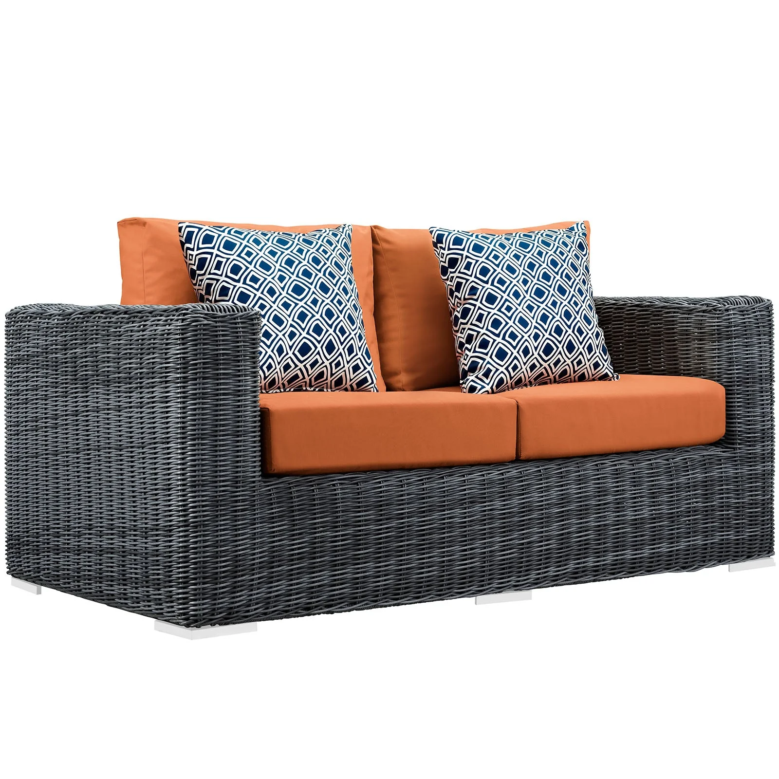 Summon 5 Piece Outdoor Patio Sunbrella® Sectional Set in Canvas Tuscan - Image 4