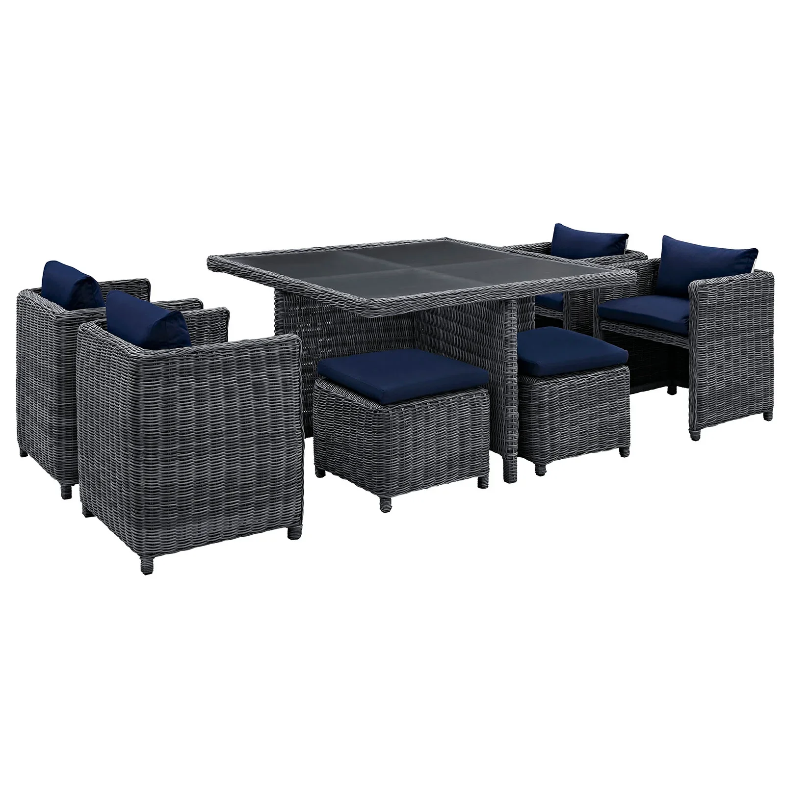 Summon 9 Piece Outdoor Patio Sunbrella® Dining Set - Image 3