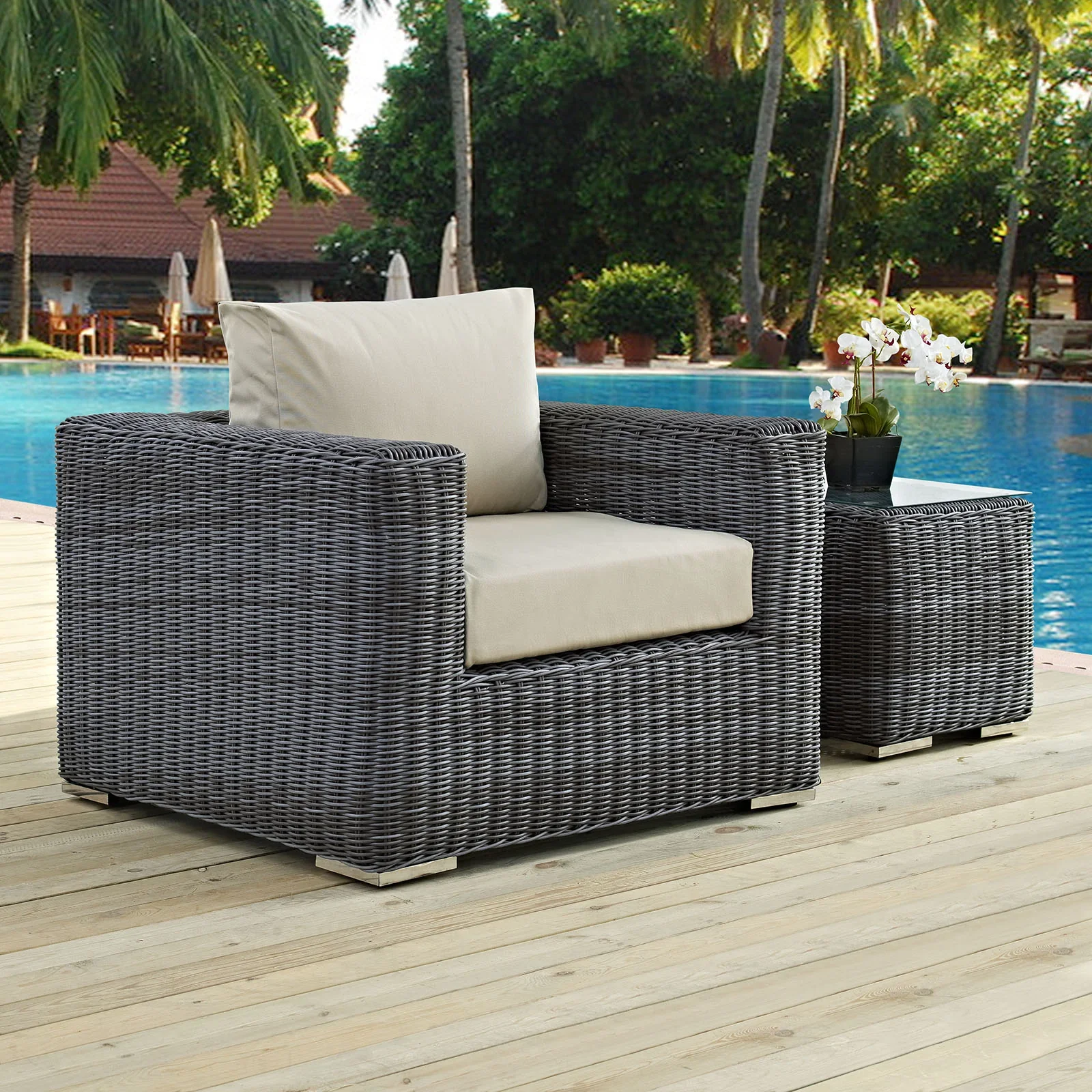 Summon Outdoor Patio Fabric Sunbrella® Armchair - Image 2