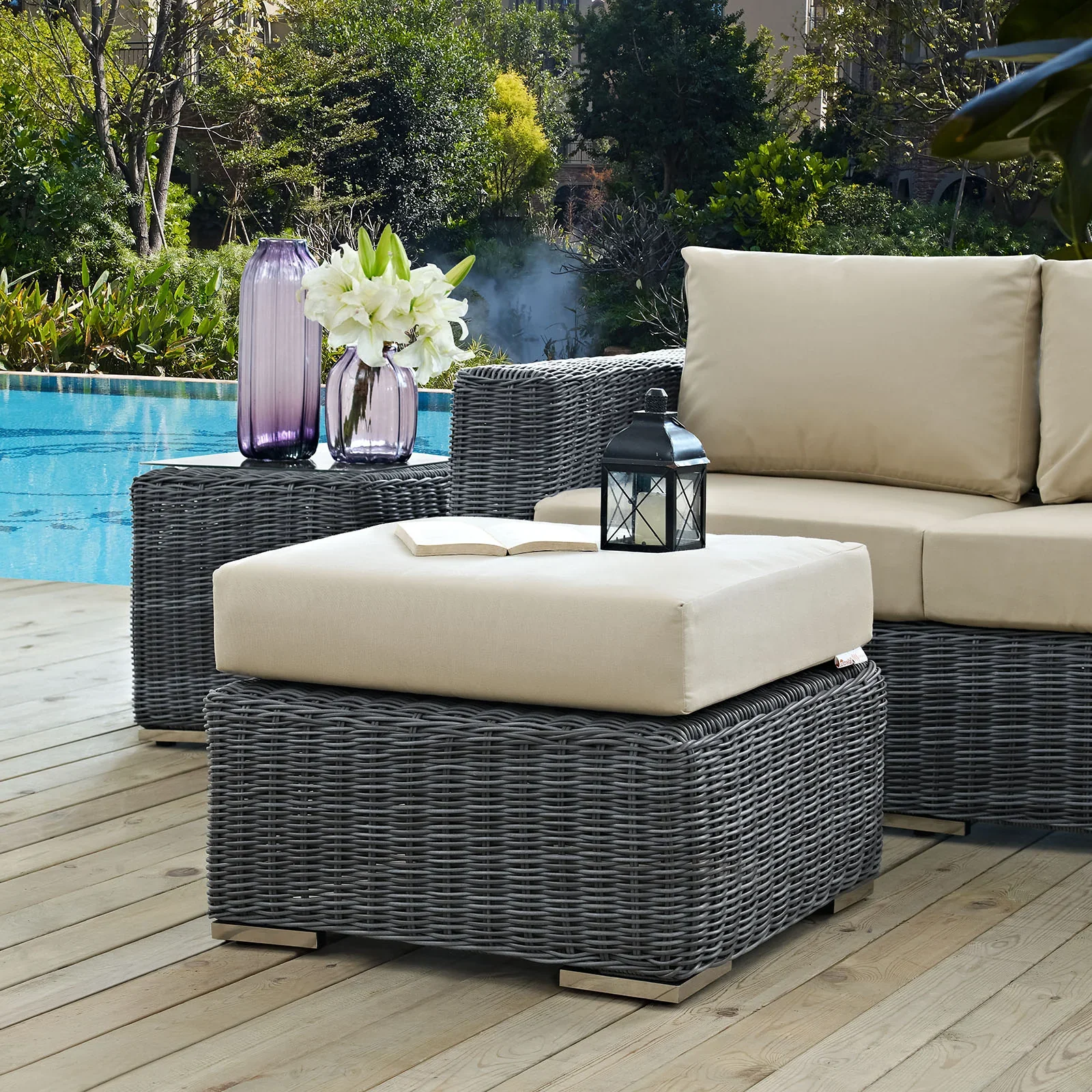 Summon Outdoor Patio Sunbrella® Ottoman - Image 2