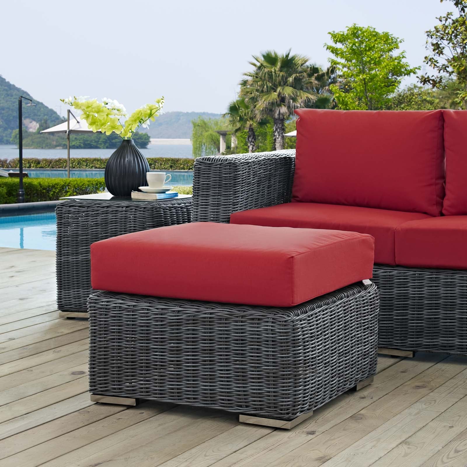 Summon Outdoor Patio Sunbrella® Ottoman - Image 8