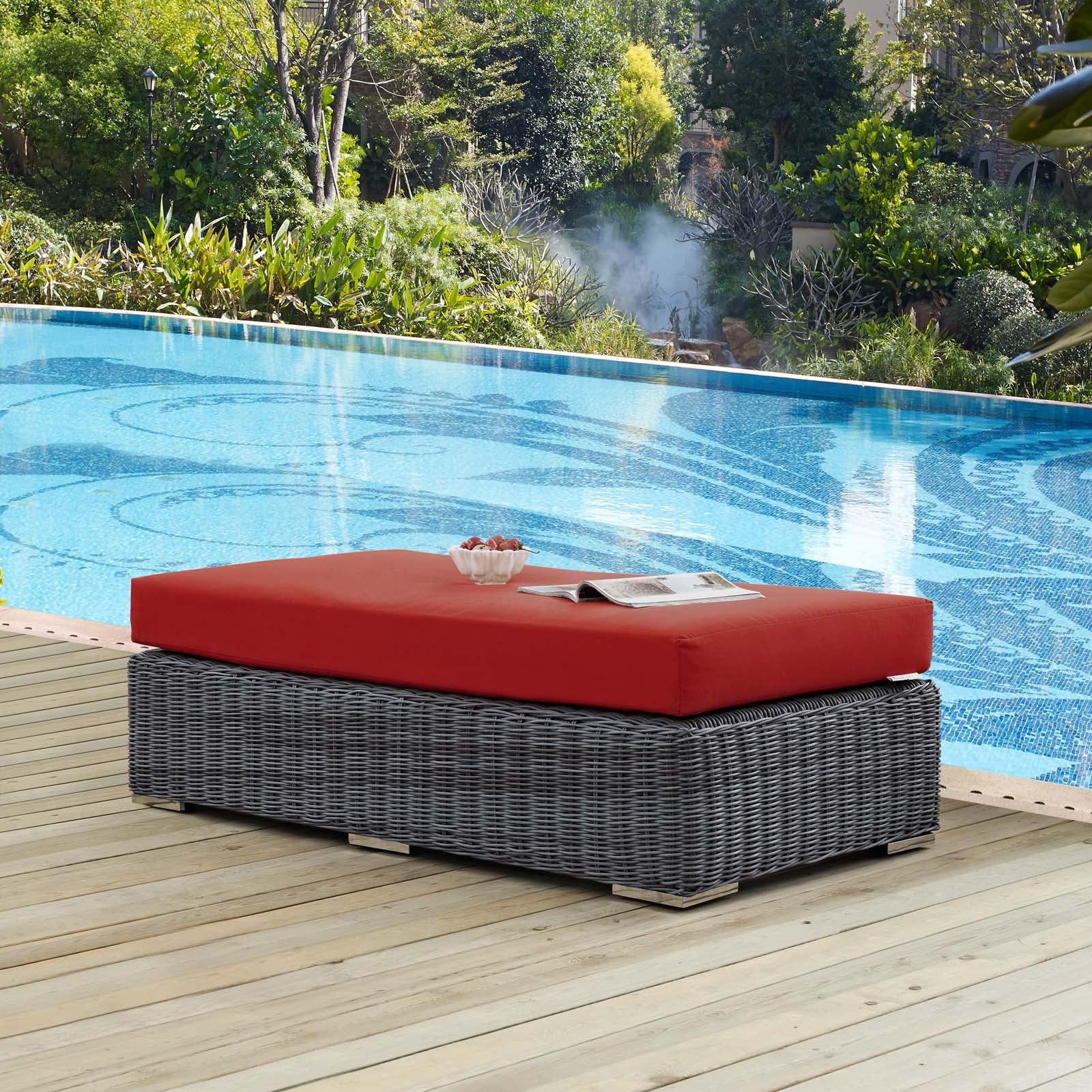 Summon Outdoor Patio Sunbrella® Rectangle Ottoman - Image 7