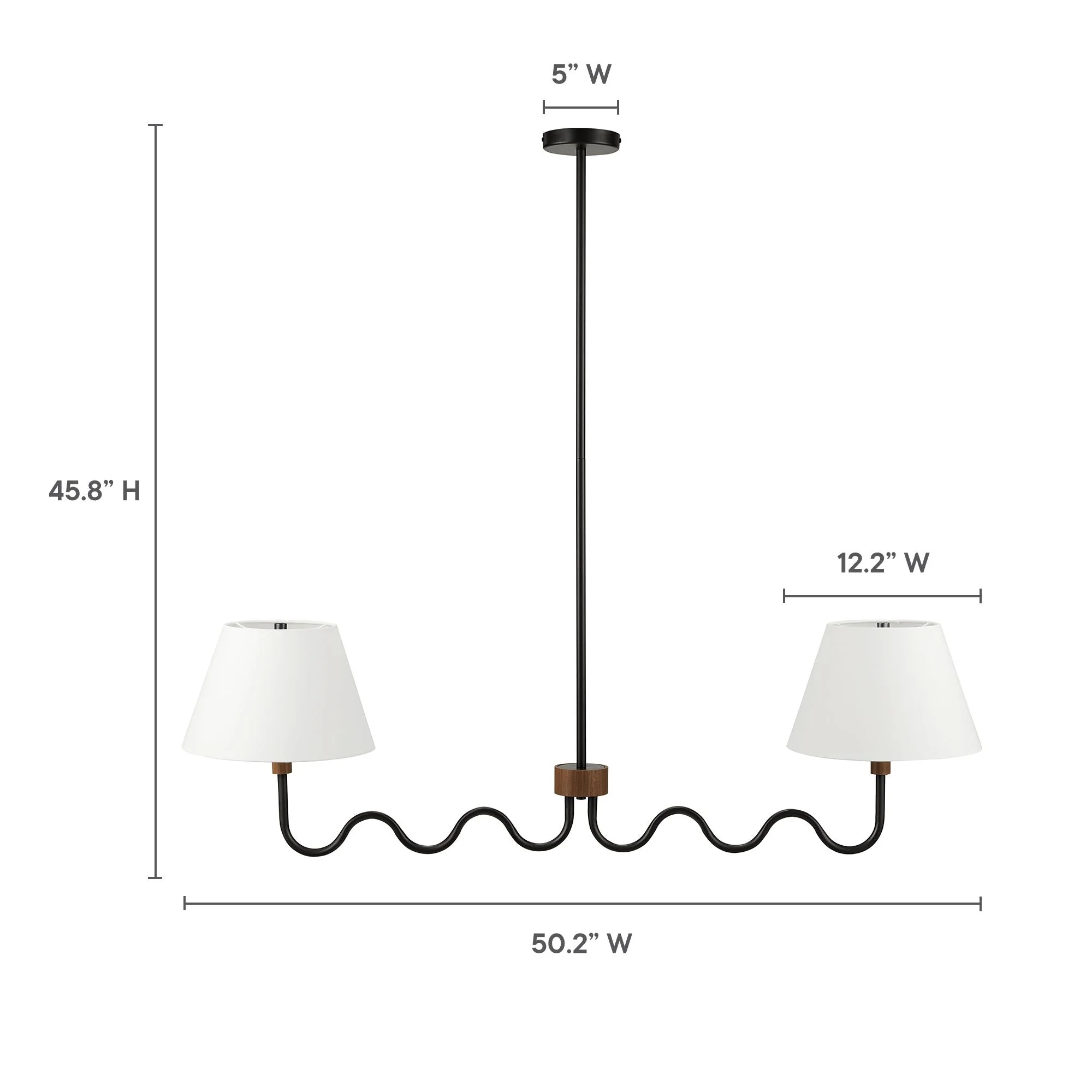 Sunlit Squiggle 2-Arm Pendant Light - Image 16
