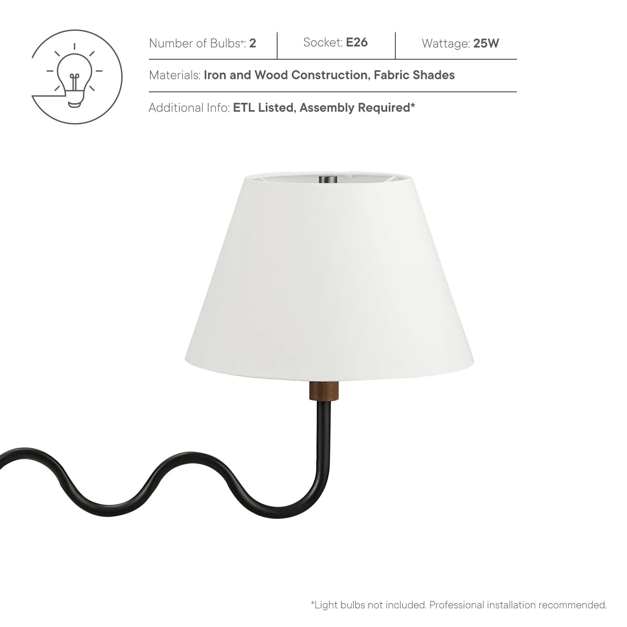 Sunlit Squiggle 2-Arm Pendant Light - Image 17