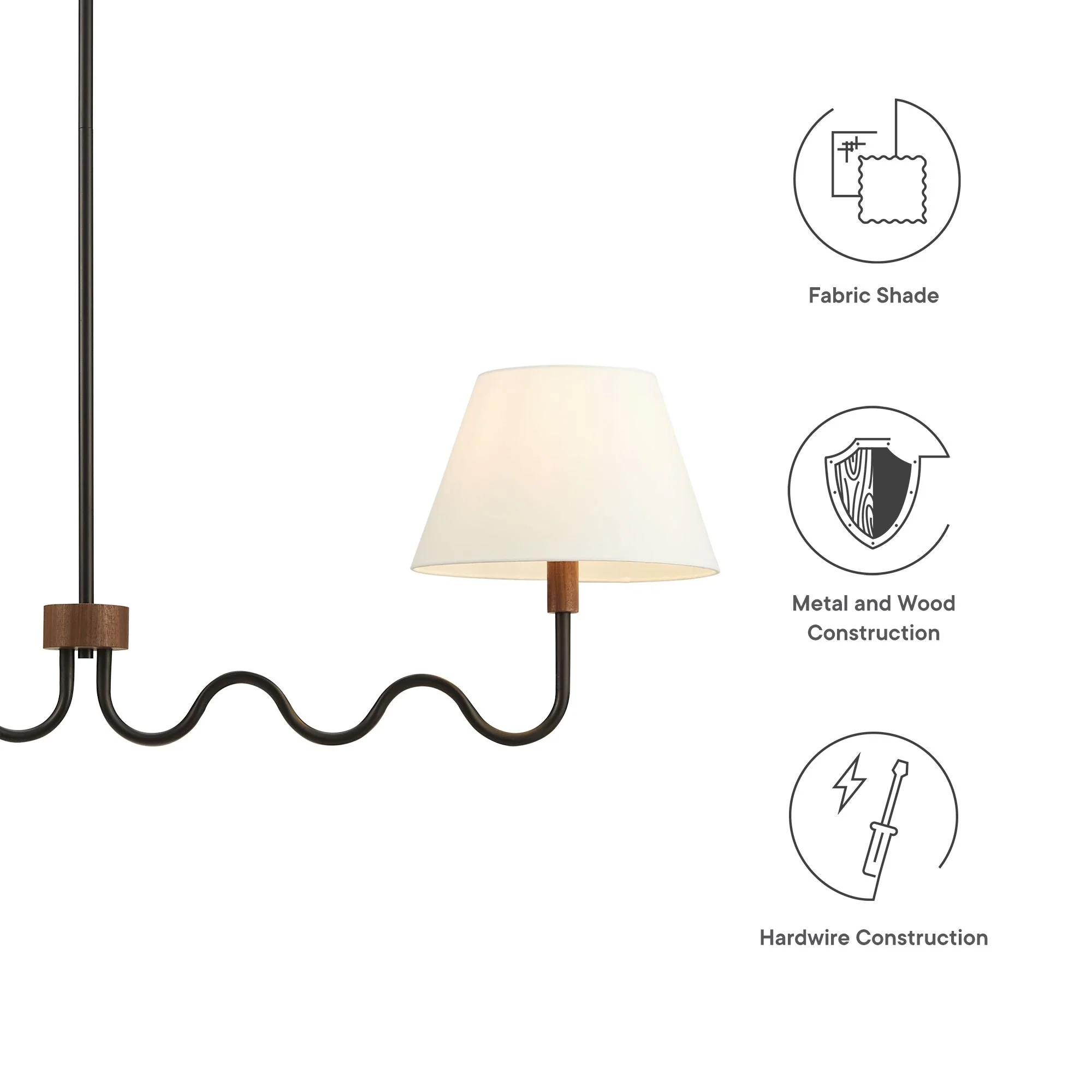 Sunlit Squiggle 2-Arm Pendant Light - Image 18