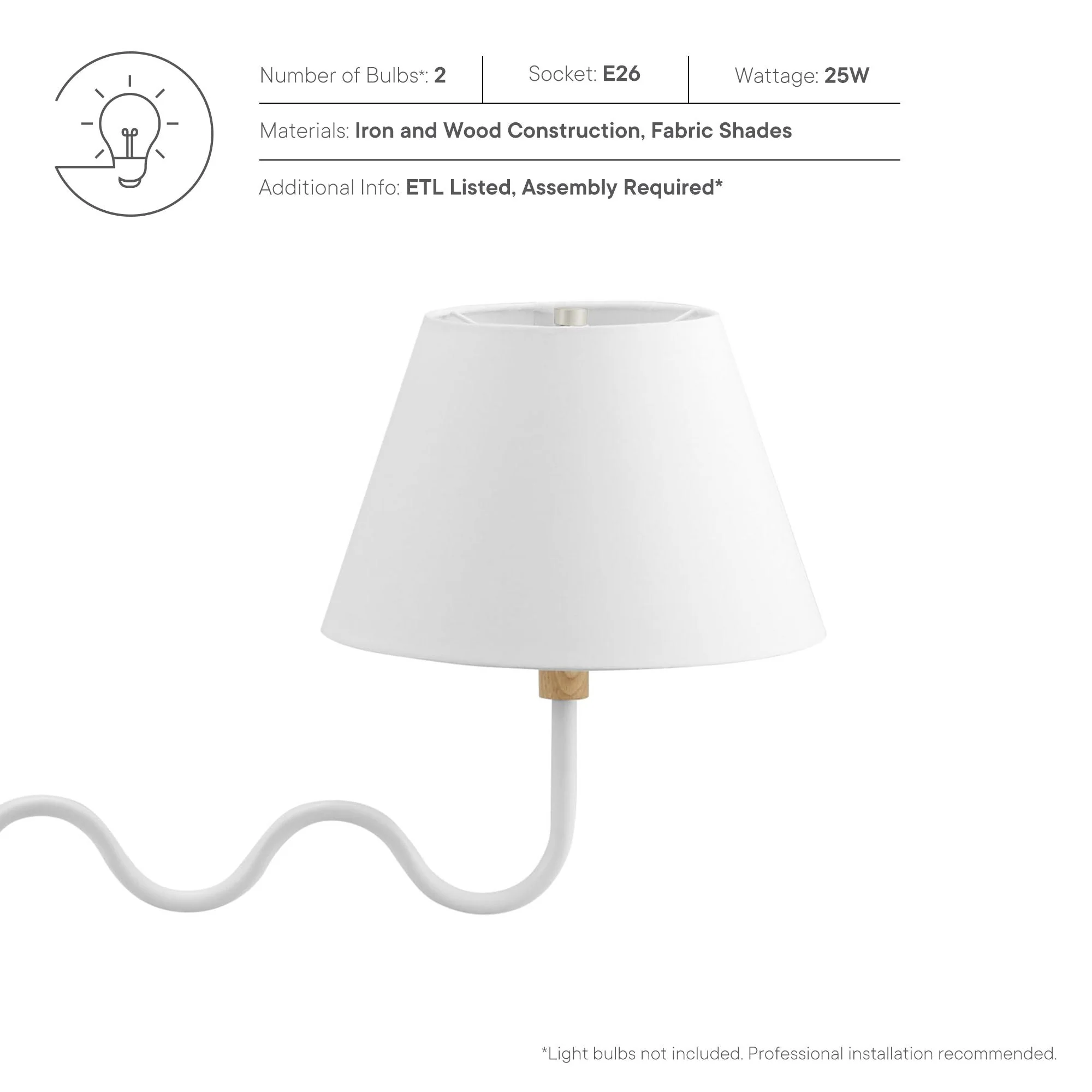 Sunlit Squiggle 2-Arm Pendant Light - Image 8