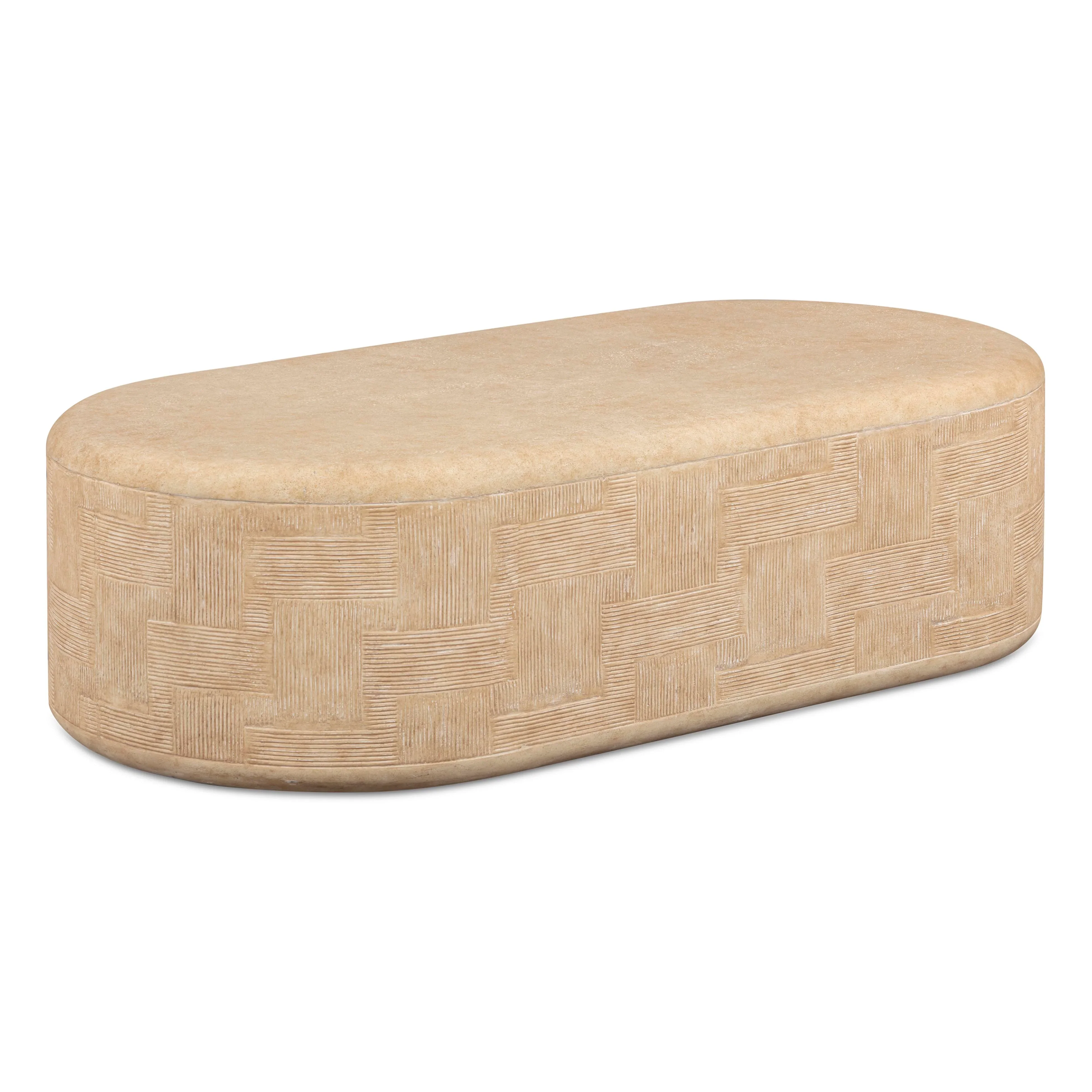 Suraya 55" Indoor/Outdoor Concrete Rounded Coffee Table - Image 11