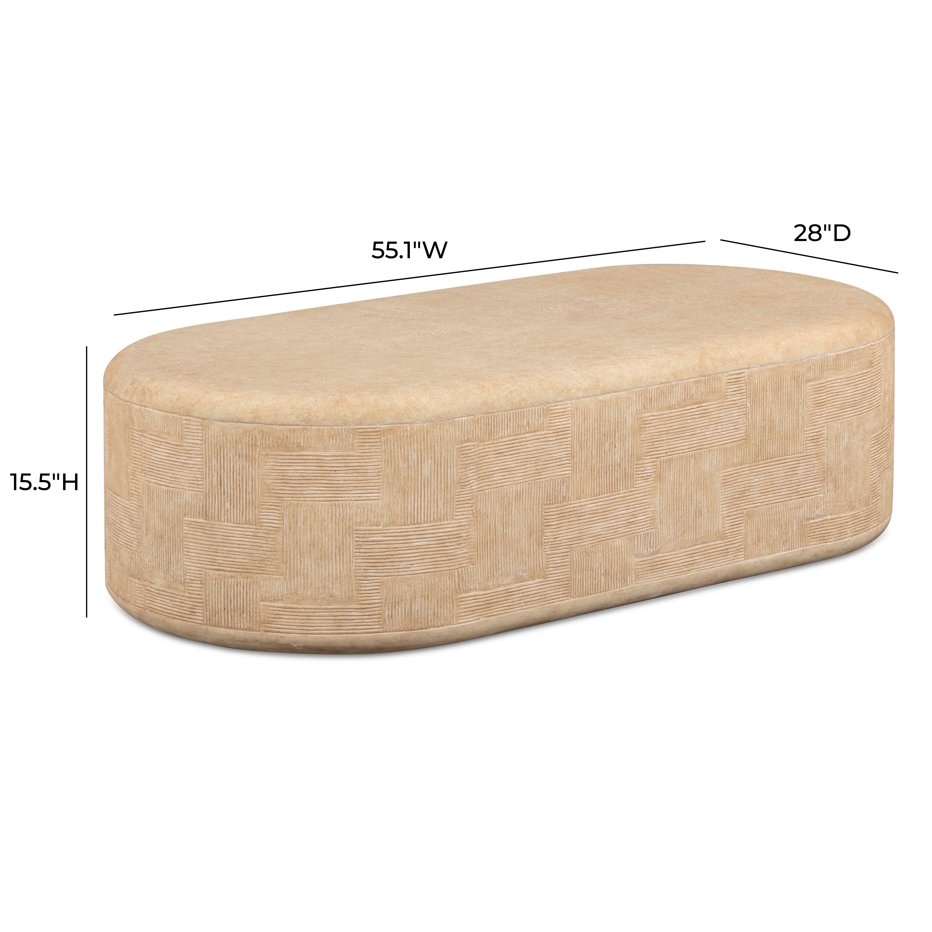 Suraya 55" Indoor/Outdoor Concrete Rounded Coffee Table - Image 14