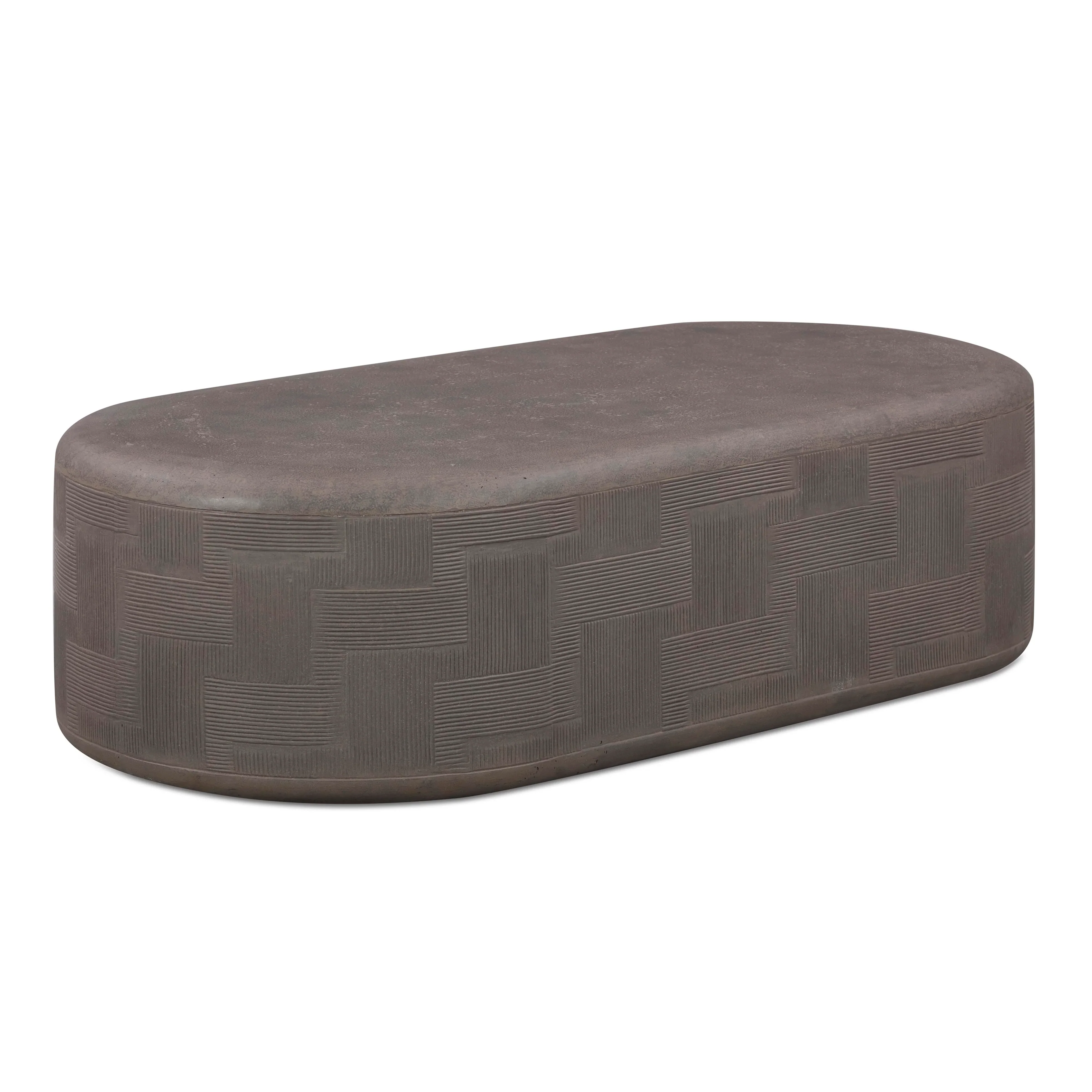 Suraya 55" Indoor/Outdoor Concrete Rounded Coffee Table - Image 20