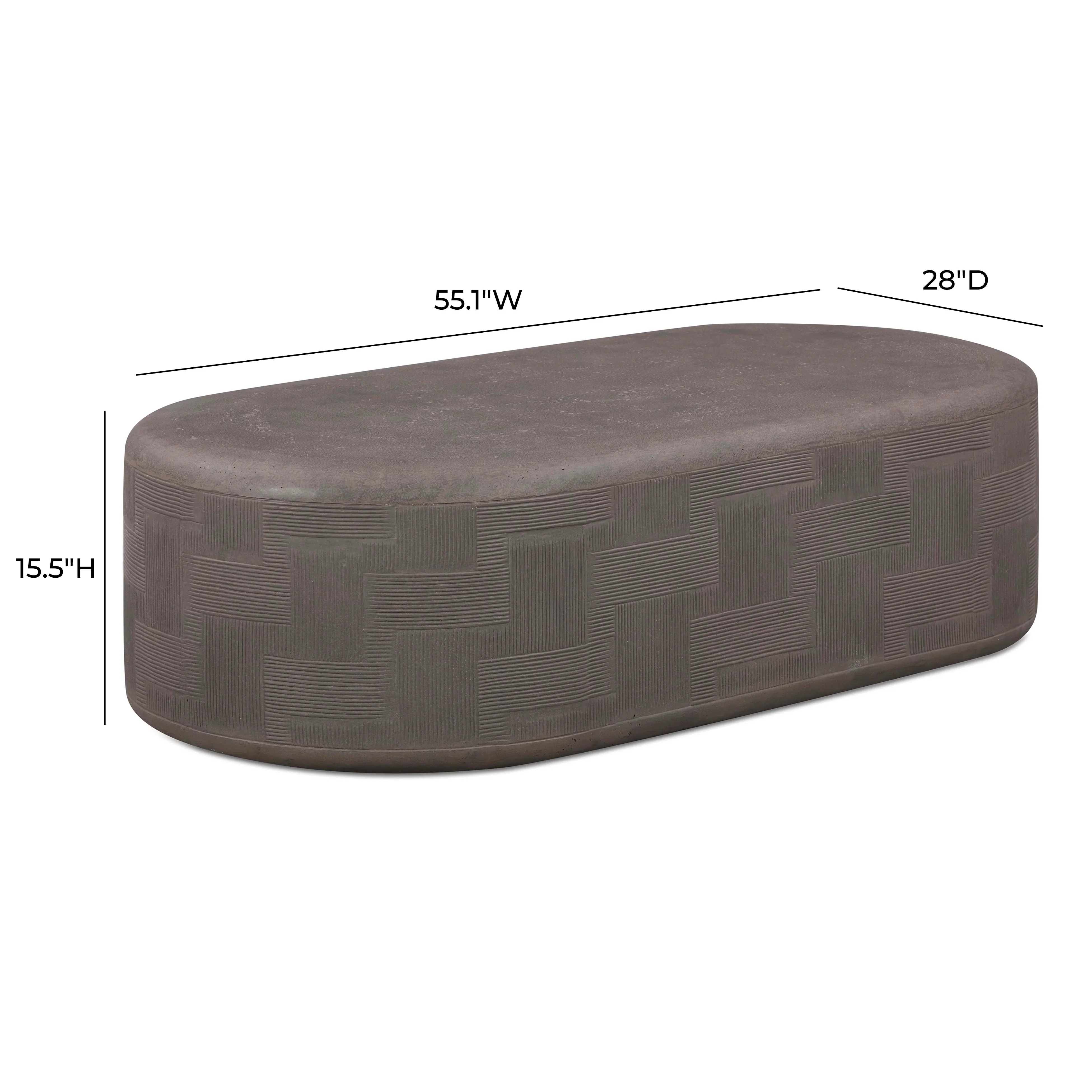Suraya 55" Indoor/Outdoor Concrete Rounded Coffee Table - Image 23