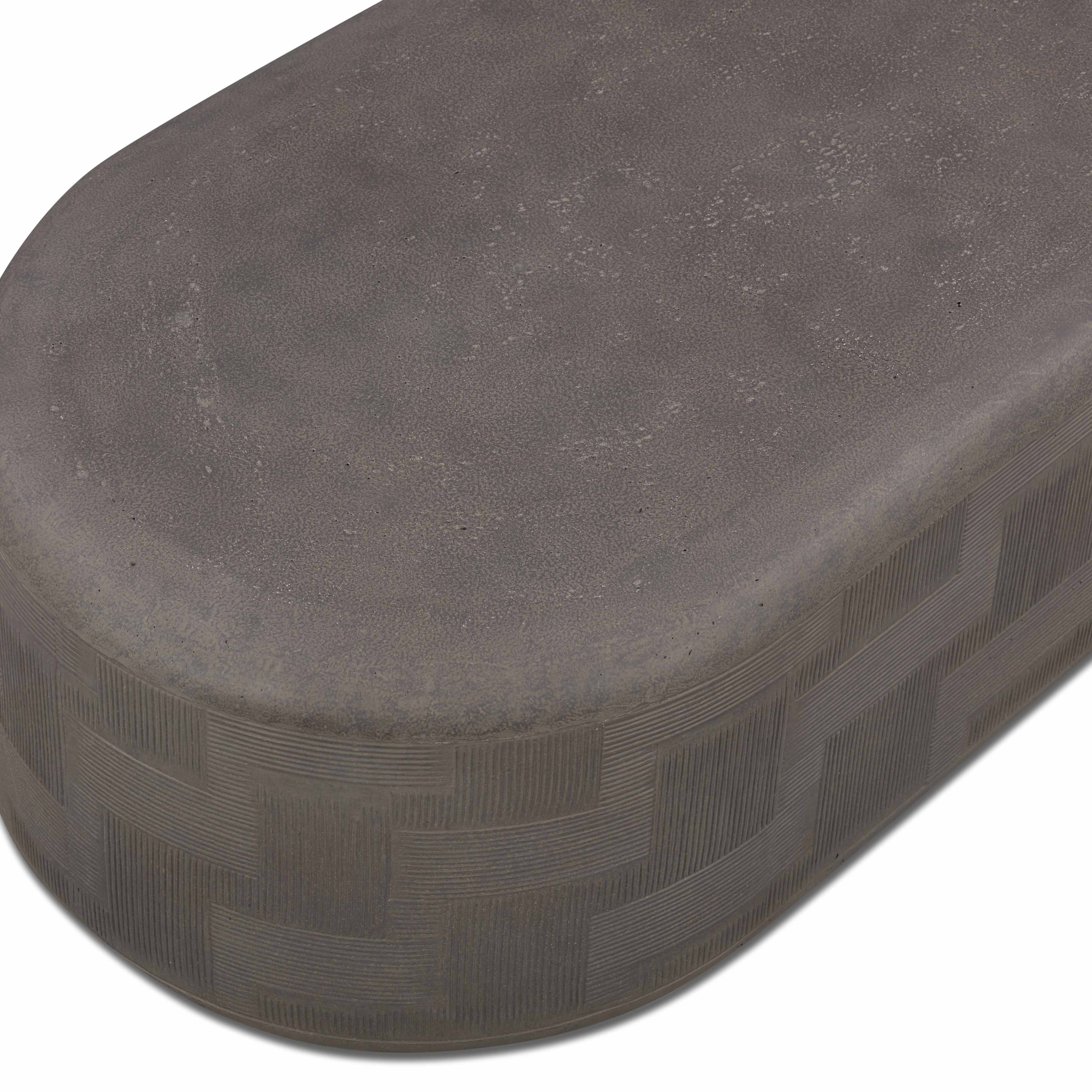 Suraya 55" Indoor/Outdoor Concrete Rounded Coffee Table - Image 24