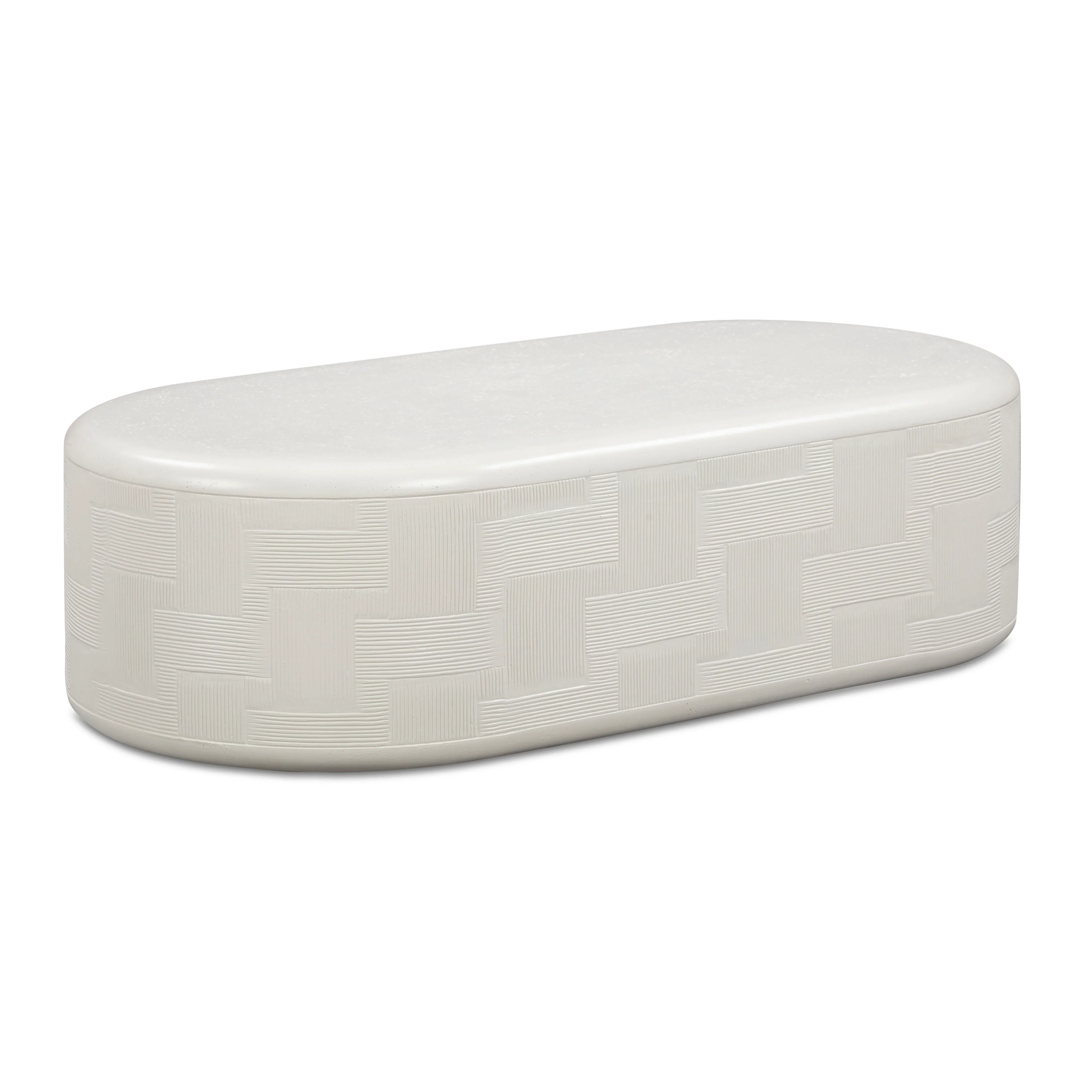 Suraya 55" Indoor/Outdoor Concrete Rounded Coffee Table - Image 3