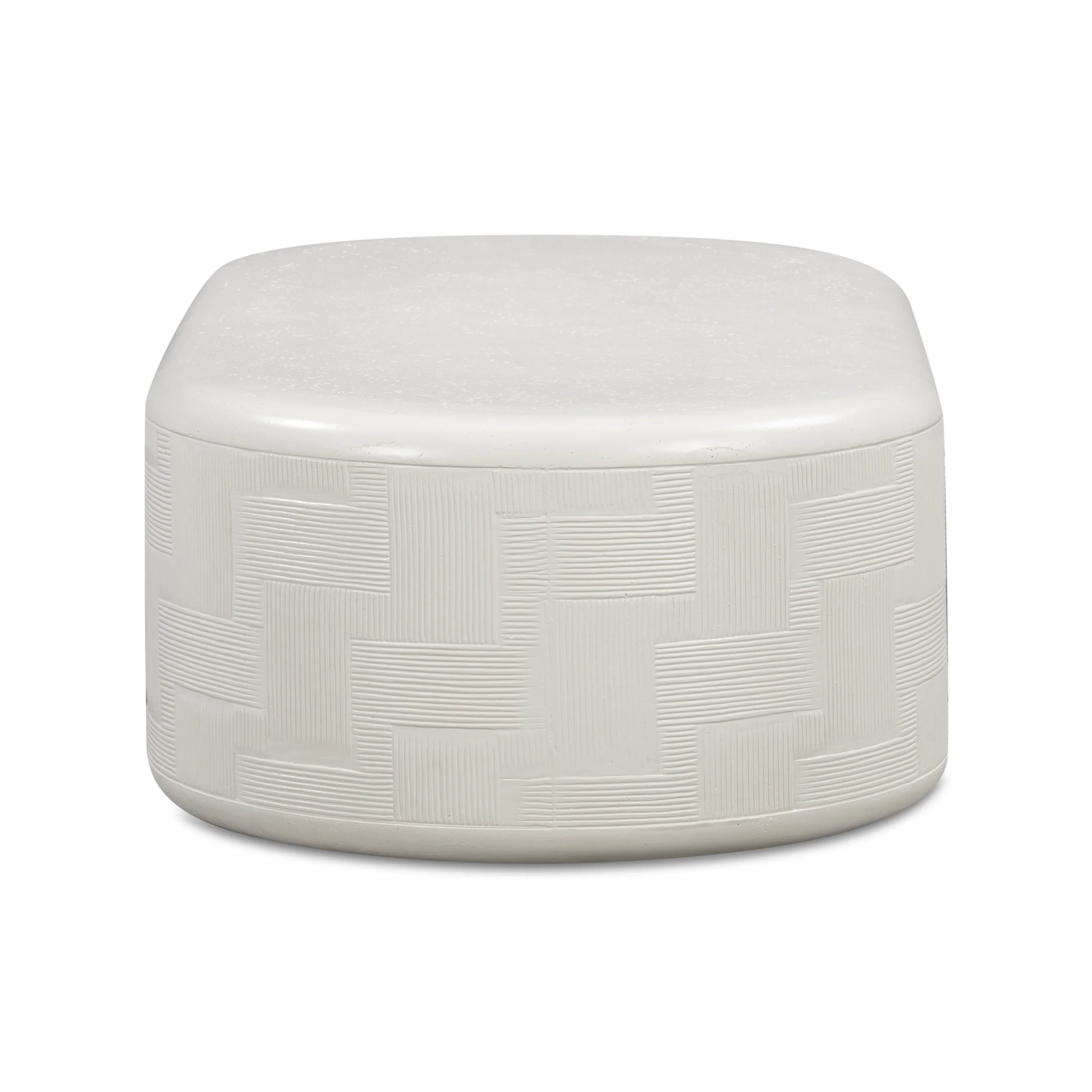 Suraya 55" Indoor/Outdoor Concrete Rounded Coffee Table - Image 4
