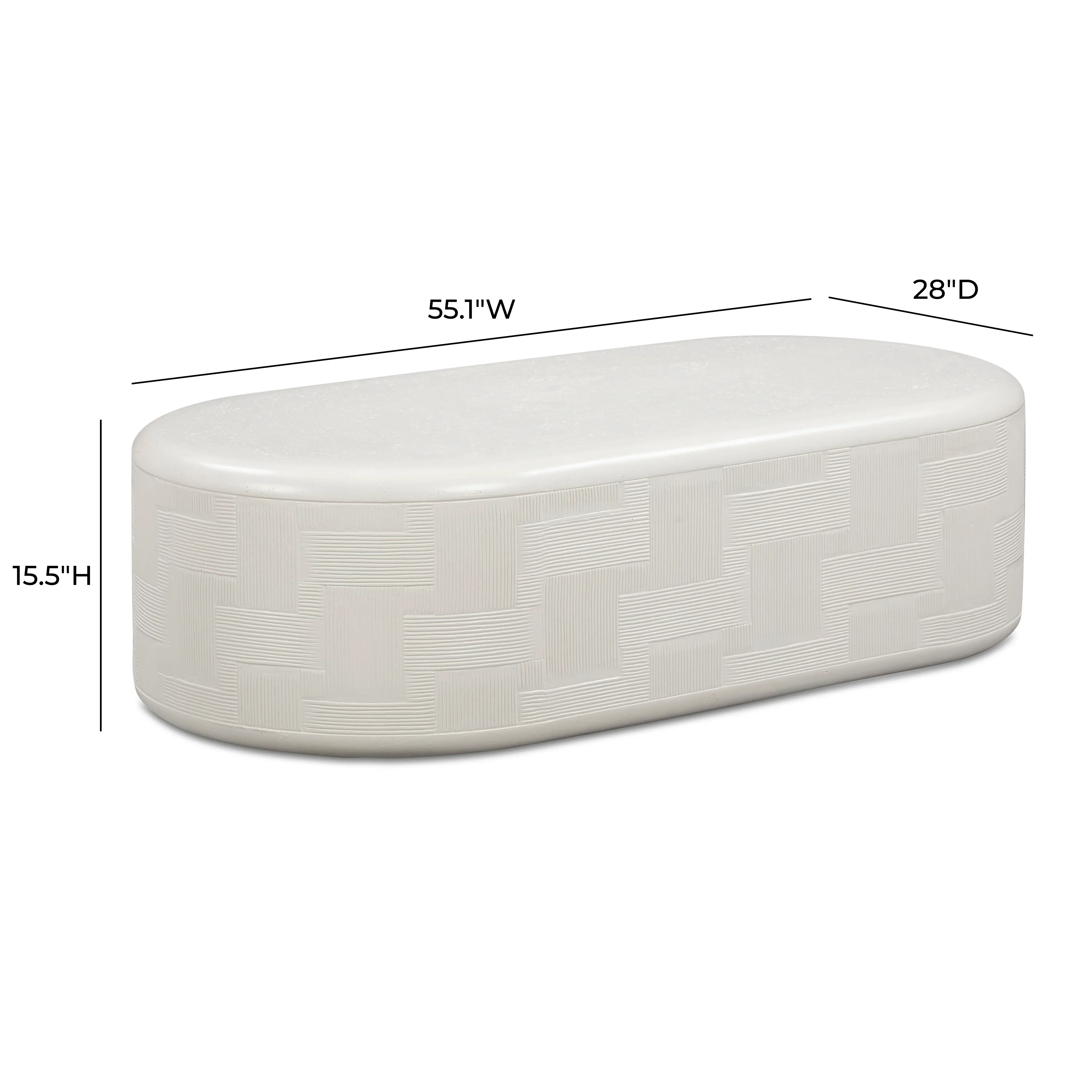 Suraya 55" Indoor/Outdoor Concrete Rounded Coffee Table - Image 6