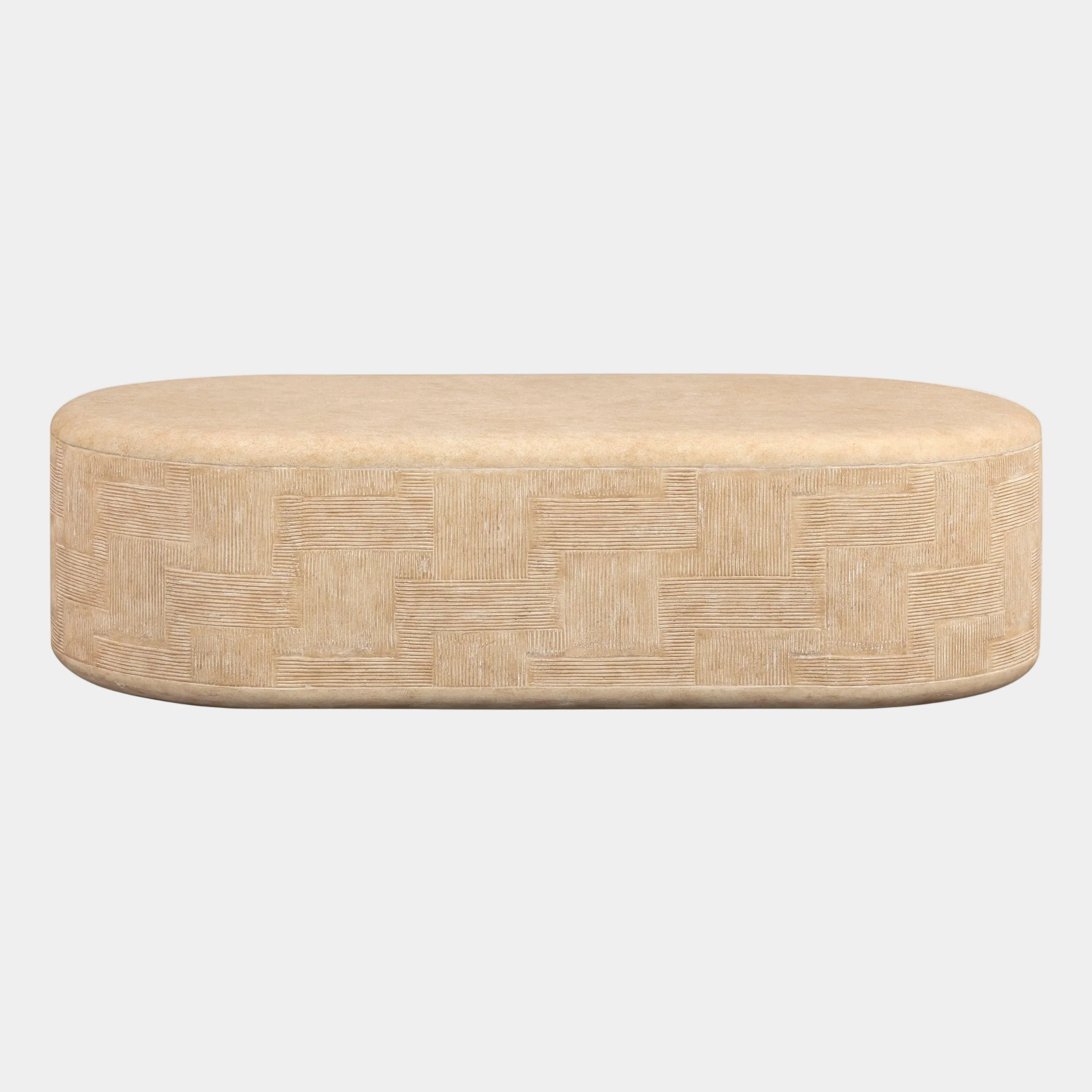 Suraya 55" Indoor/Outdoor Concrete Rounded Coffee Table - Image 9